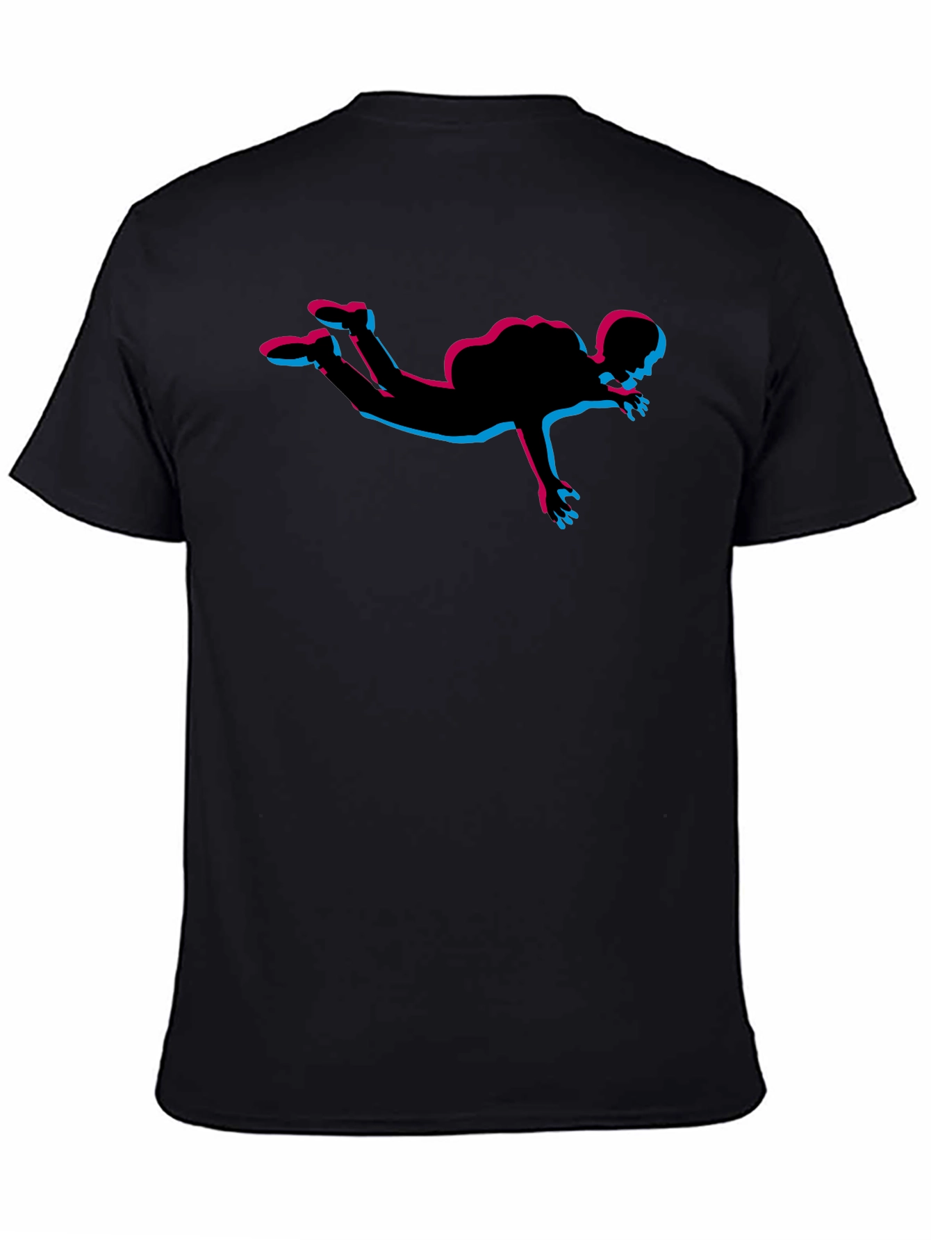 Black Skydiving Silhouette Graphic Tee - Black view 4