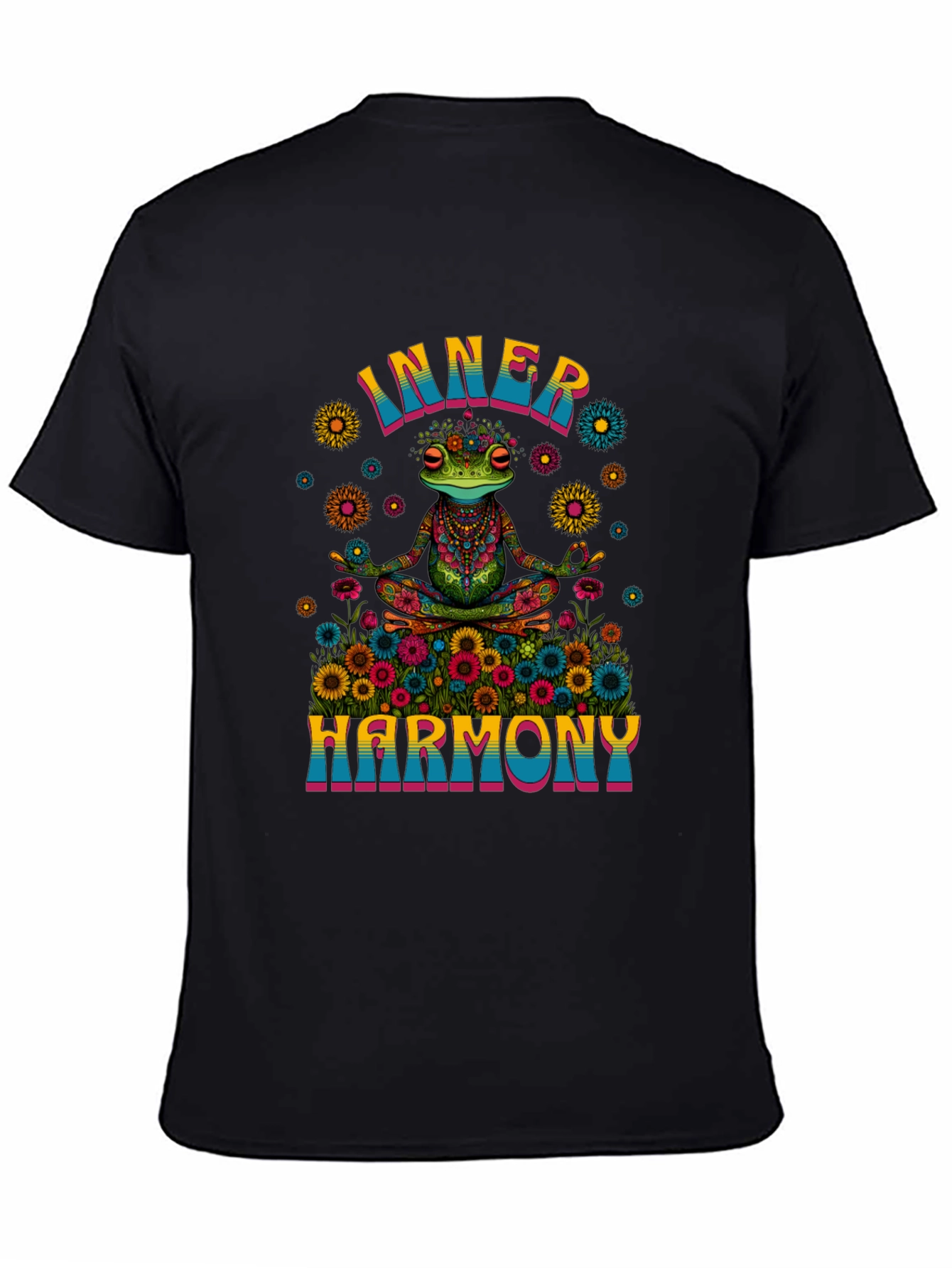 Black Inner Harmony Frog Graphic T-Shirt view 4