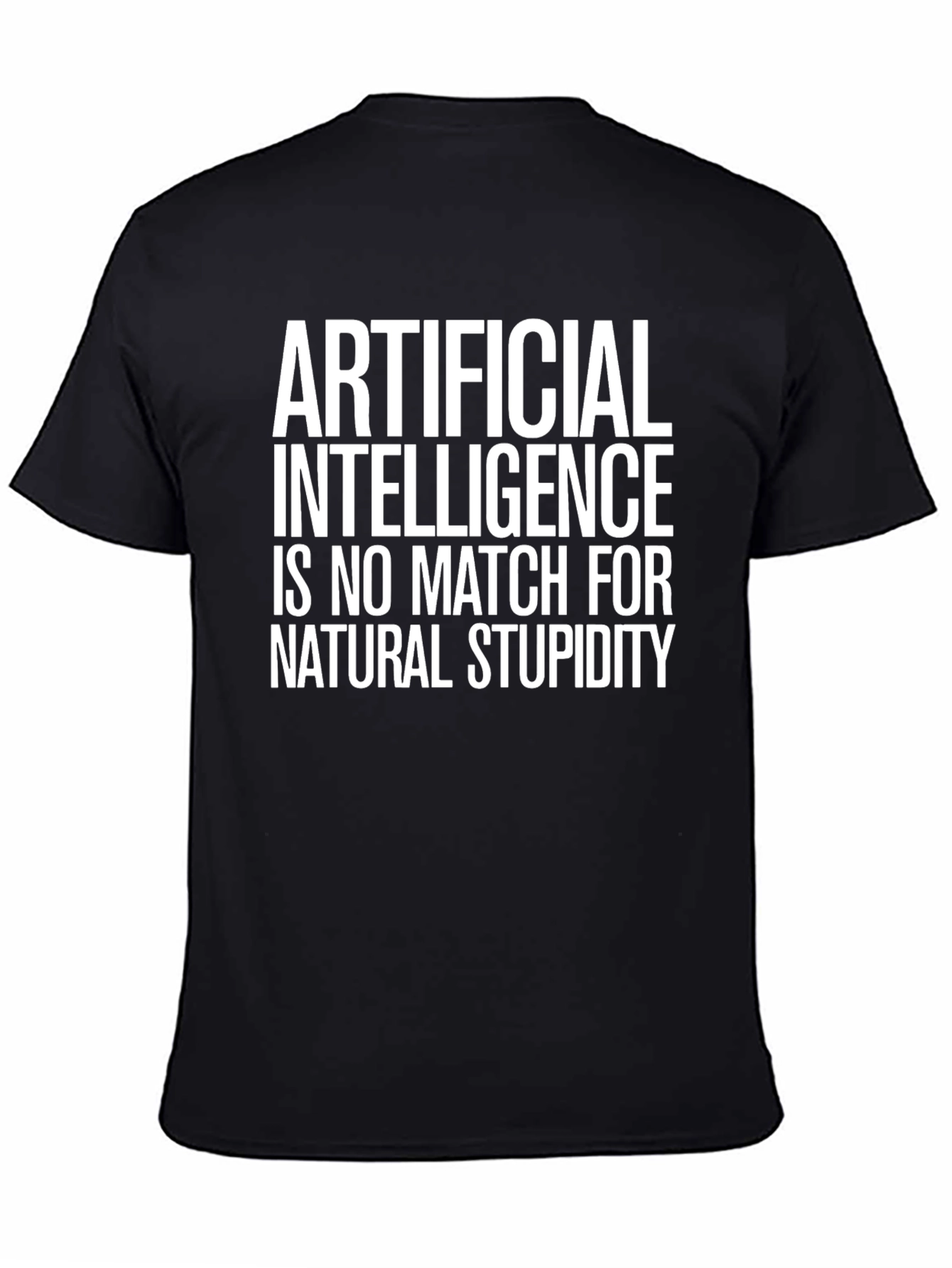 Black AI vs. Stupidity Graphic T-Shirt view 4