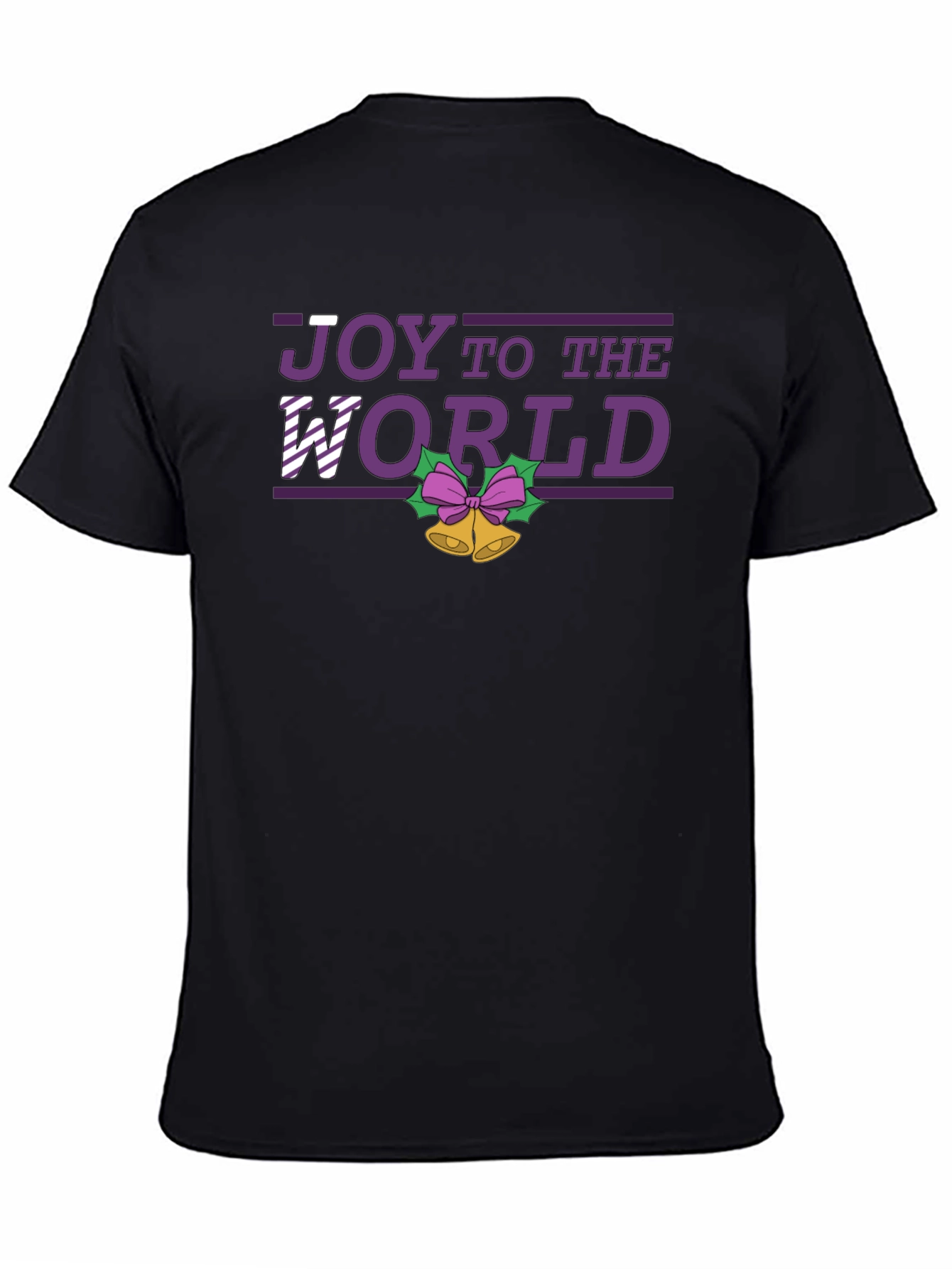 Black Joy To The World Holiday T-Shirt view 4
