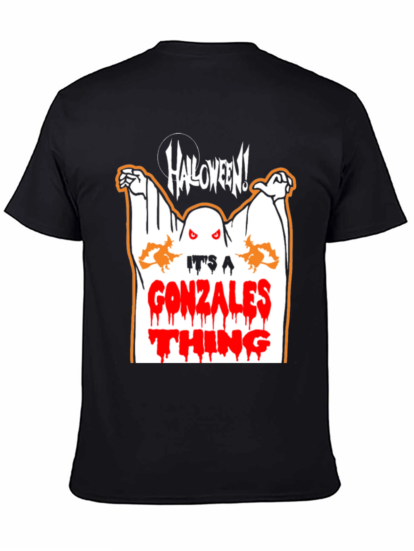 Black Gonzalez Halloween Ghost T-Shirt view 4