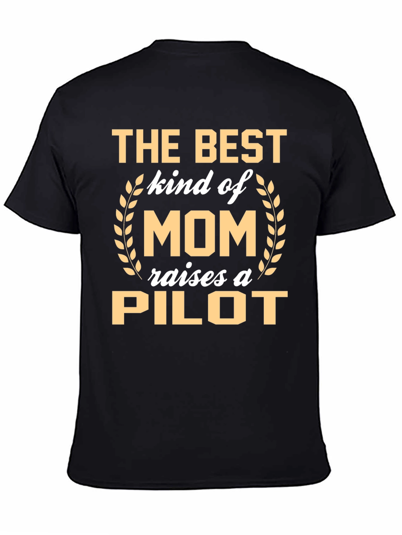 Black Best Mom Raises a Pilot T-Shirt view 4