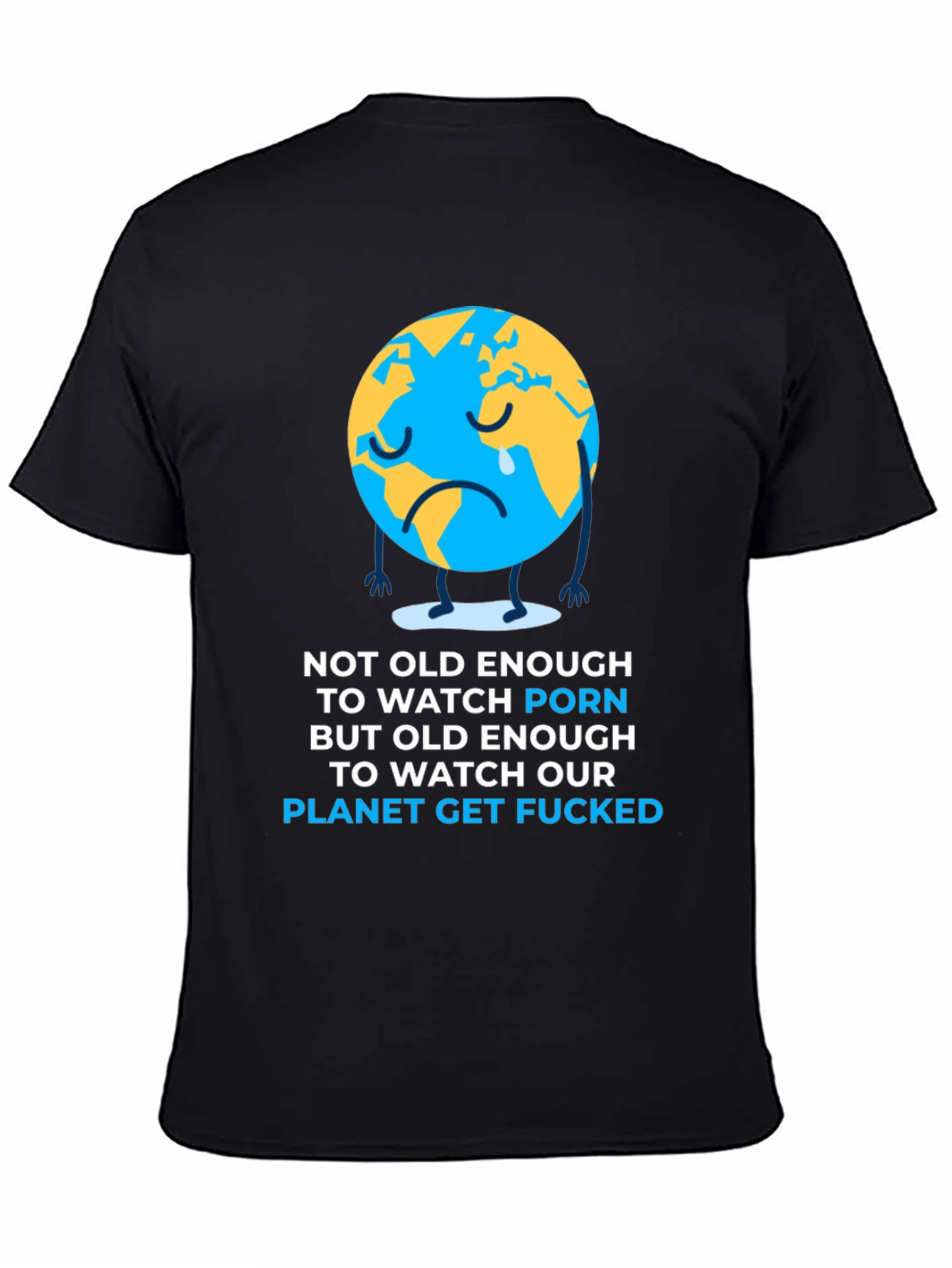 Black Sad Earth Graphic T-Shirt view 4