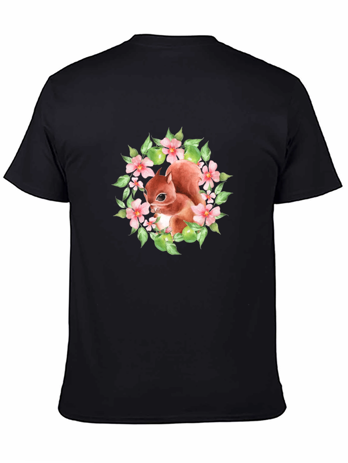 Black Squirrel Floral Graphic T-Shirt view 4
