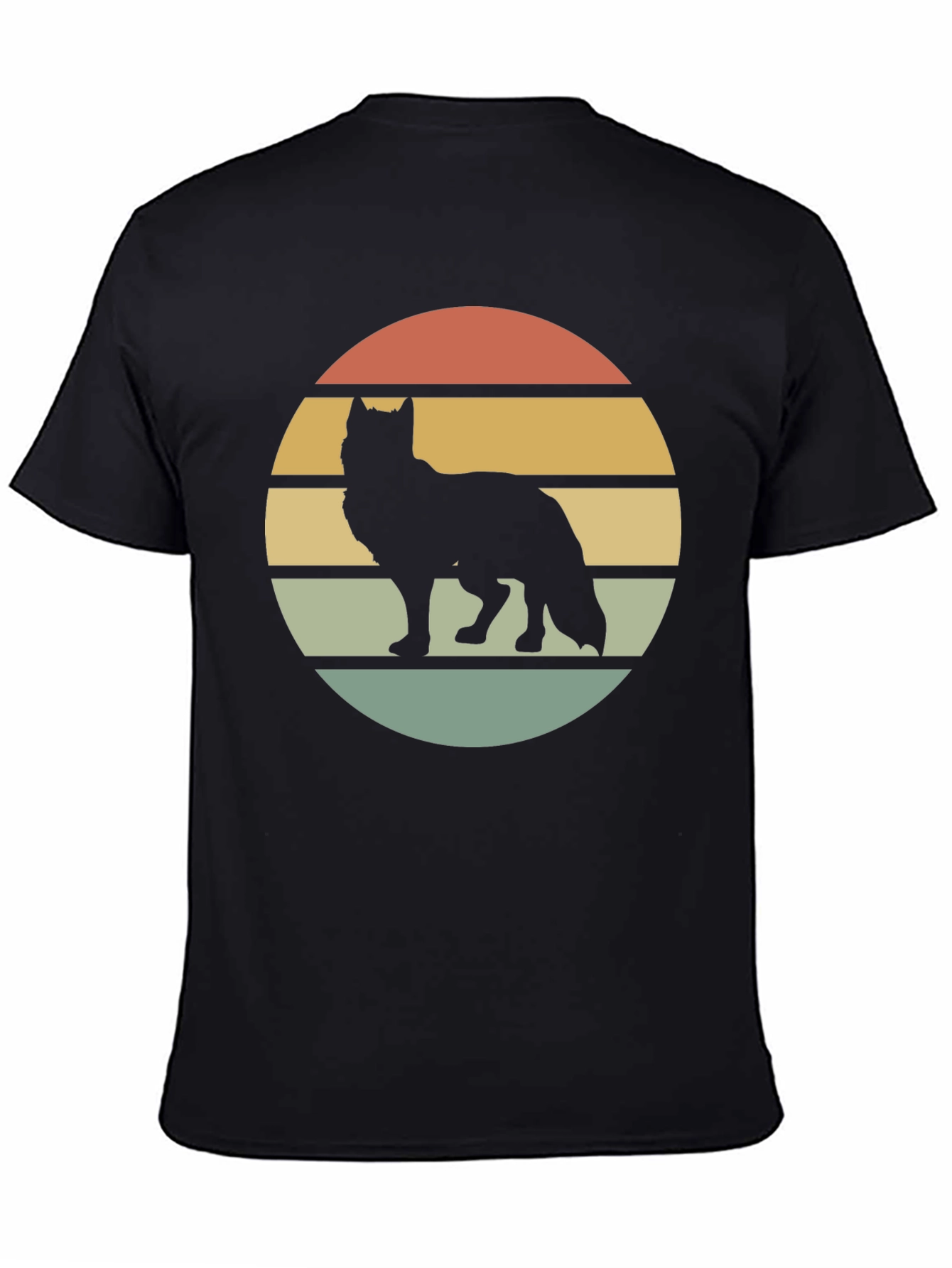 Black Wolf Silhouette Sunset Tee view 4