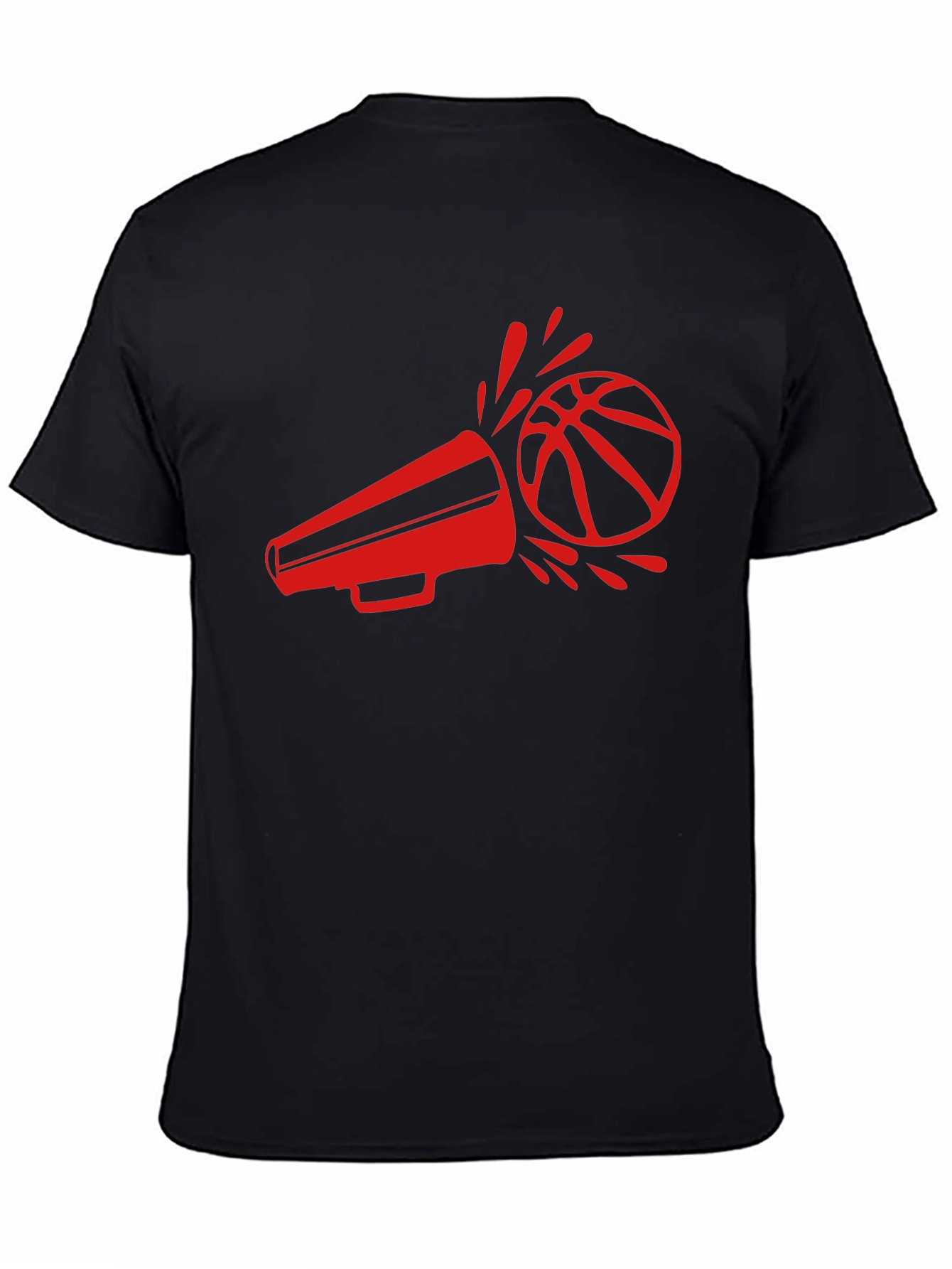 Black Basketball Megaphone Graphic Tee view 4