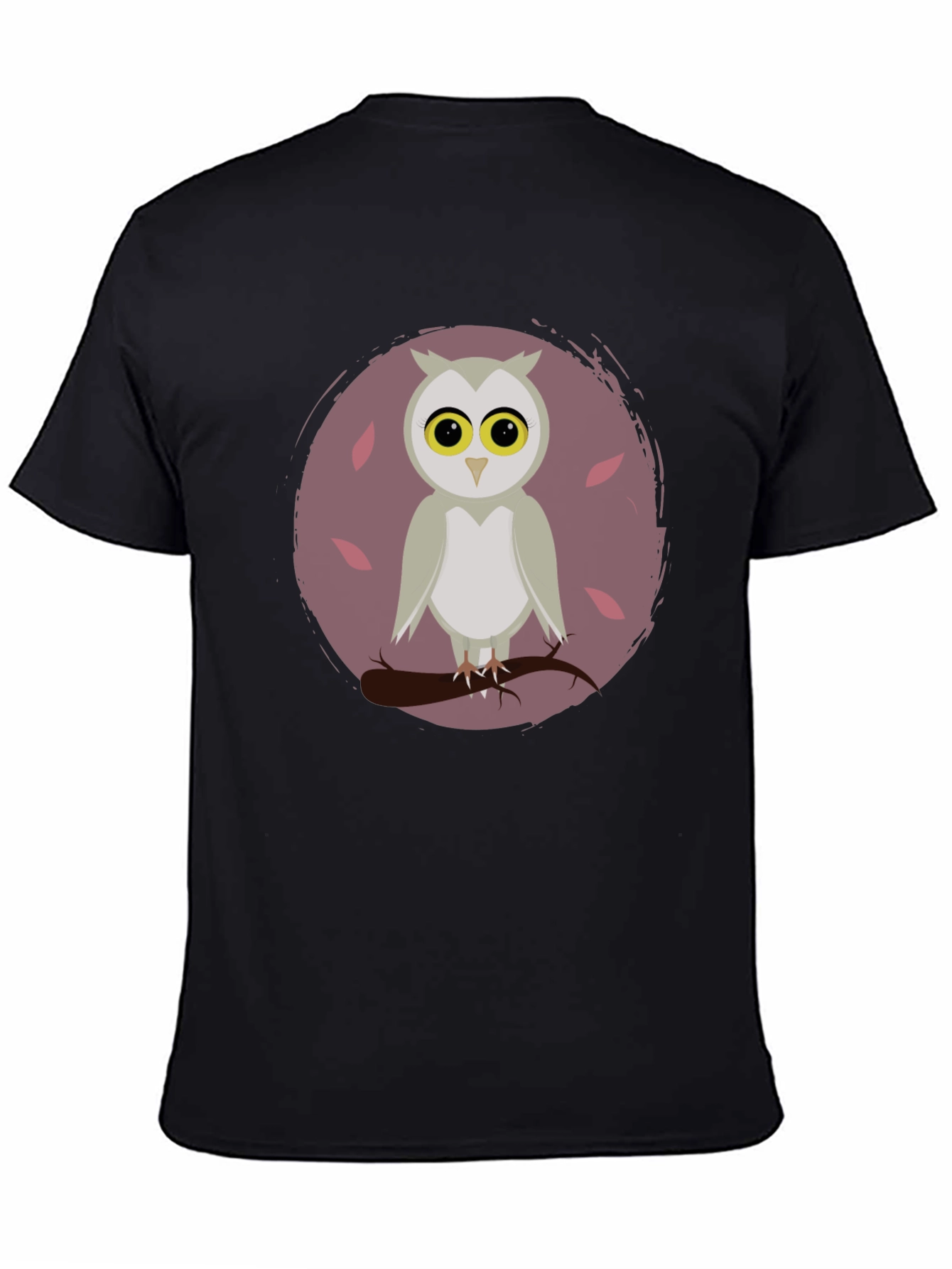Black Owl Graphic Print Crew Neck T-Shirt view 4