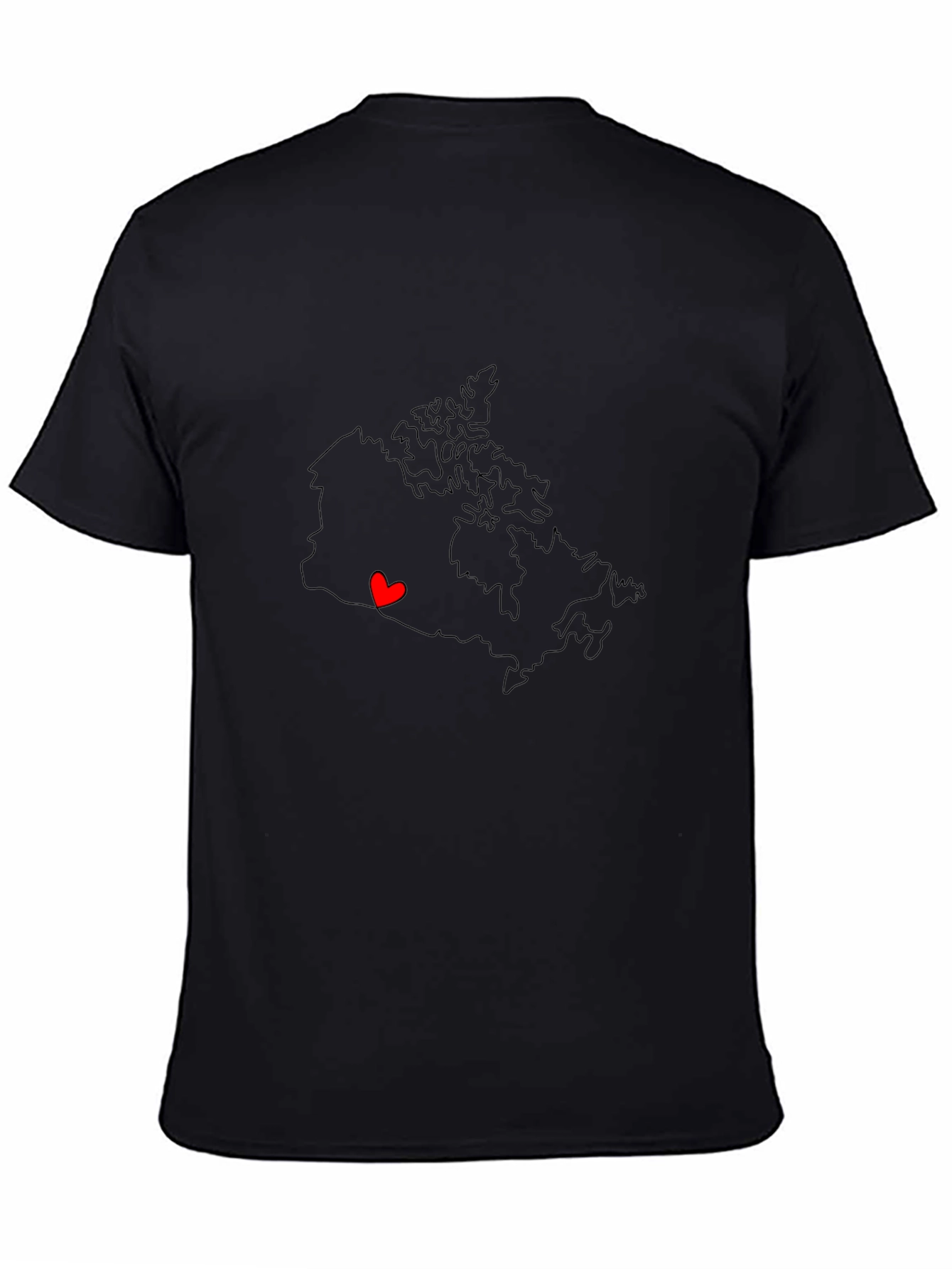 Black Canada Map Love Heart Graphic Tee - Black view 4