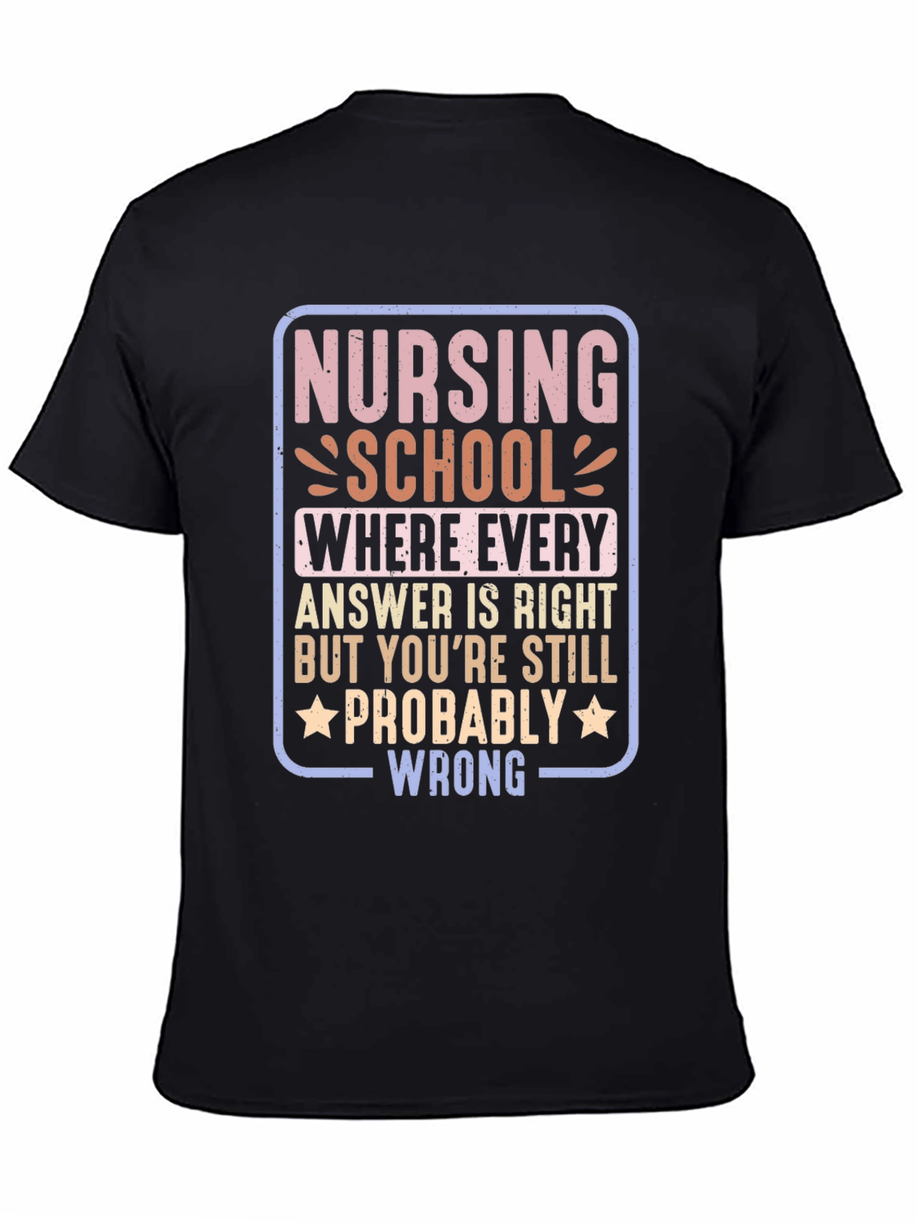 Black Nursing School T-Shirt - Funny Nurse Student Tee view 4