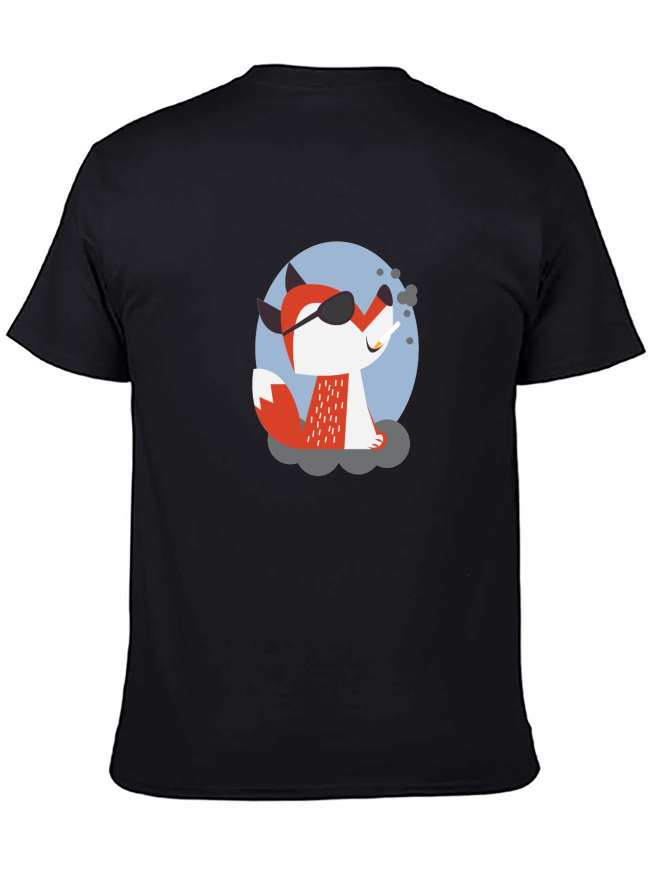 Black Cool Fox T-Shirt - Black Graphic Tee view 4