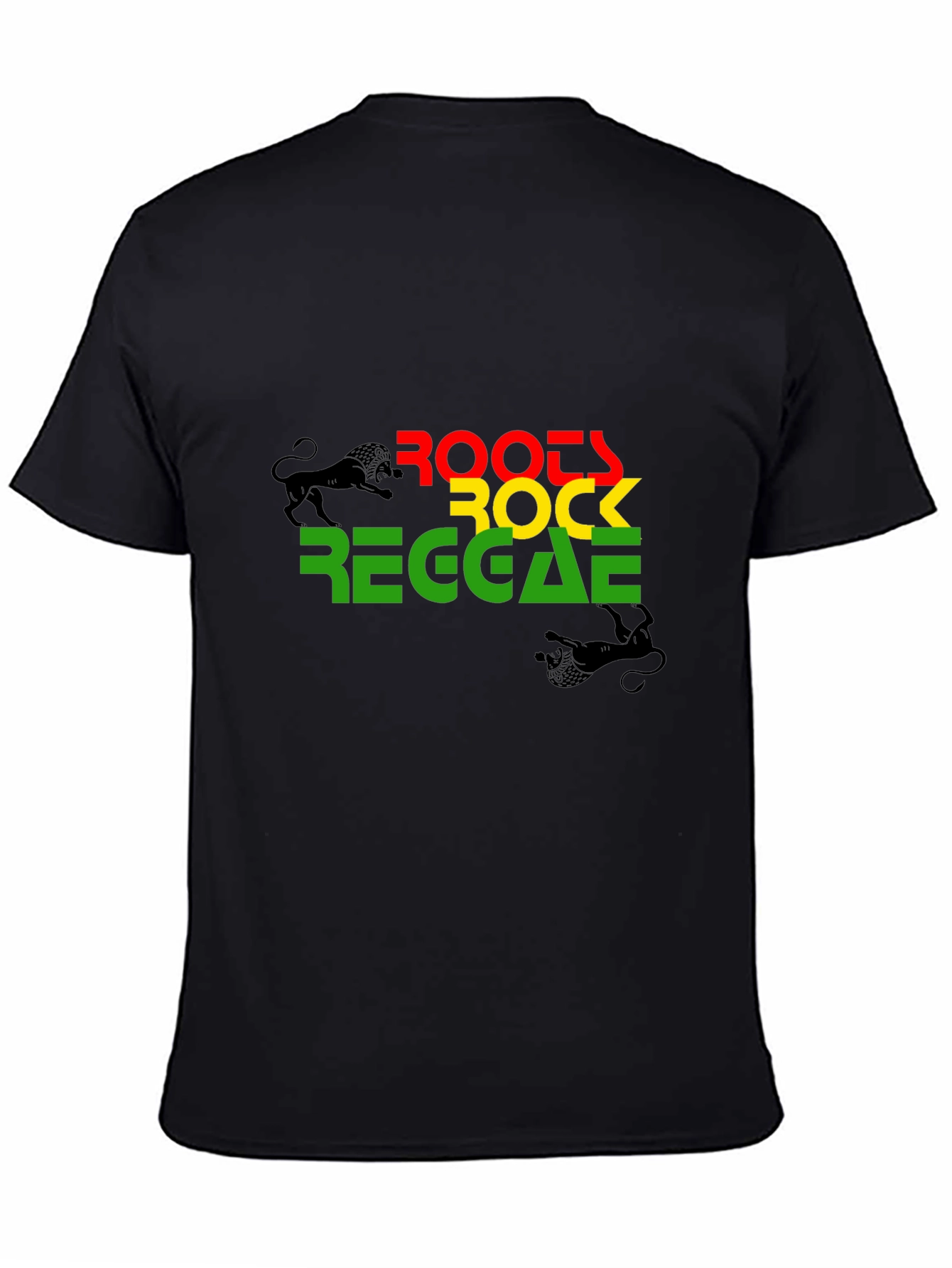 Black Roots Rock Reggae Graphic T-Shirt view 4
