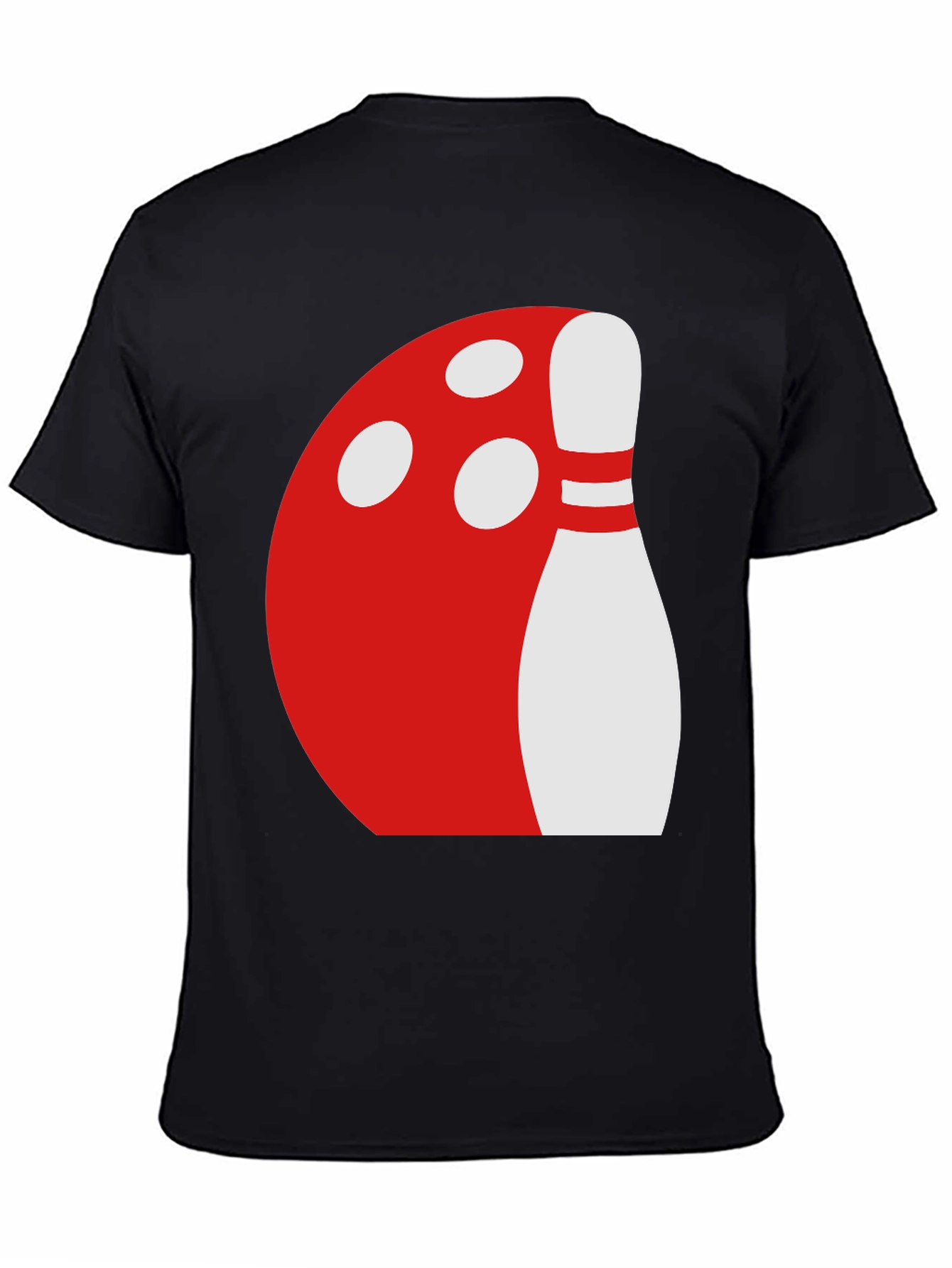 Black Bowling Ball & Pin Graphic Tee - Black view 4