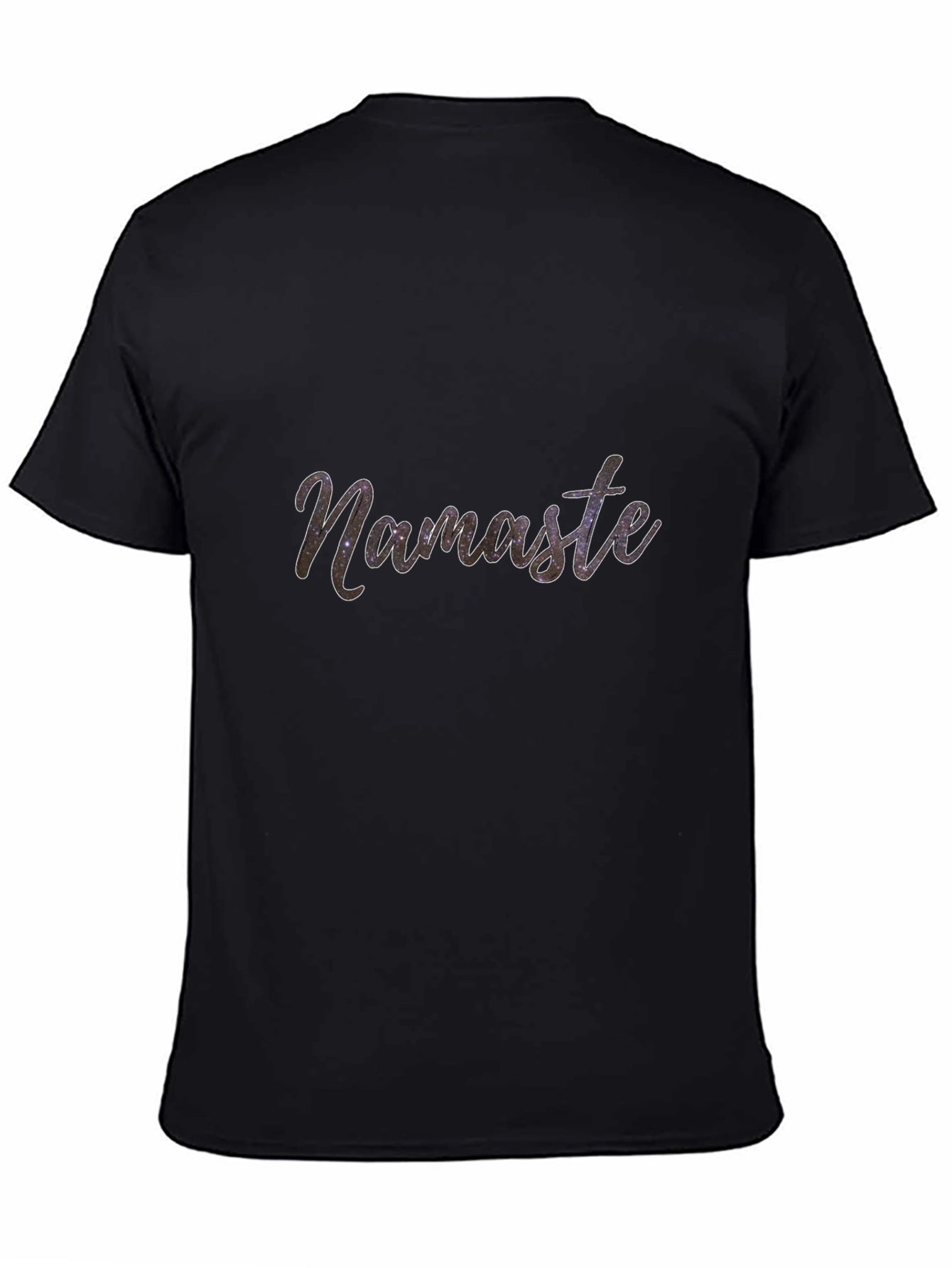 Black Namaste Galaxy Print Black T-Shirt view 4