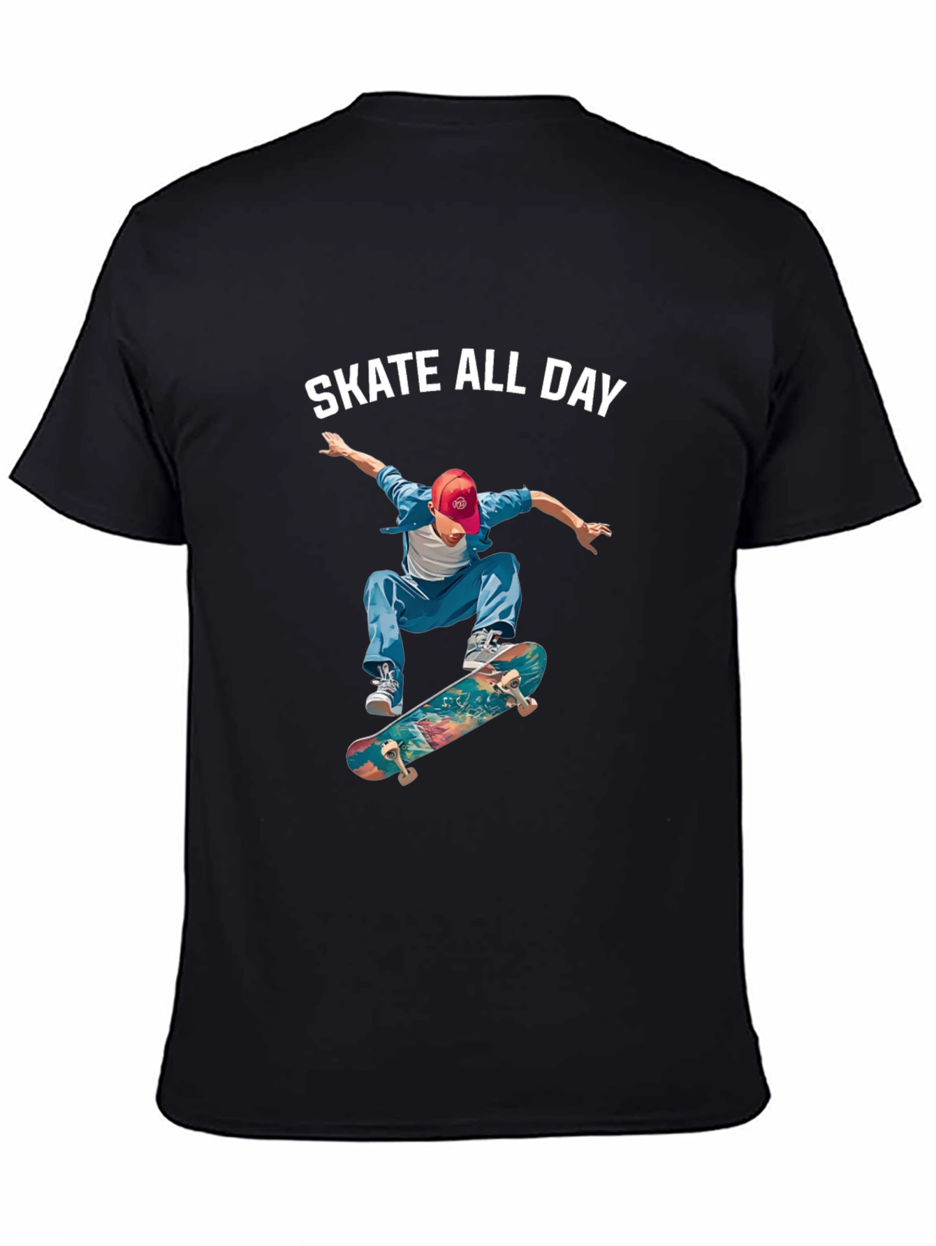 Black Skate All Day Graphic Tee - Black view 4