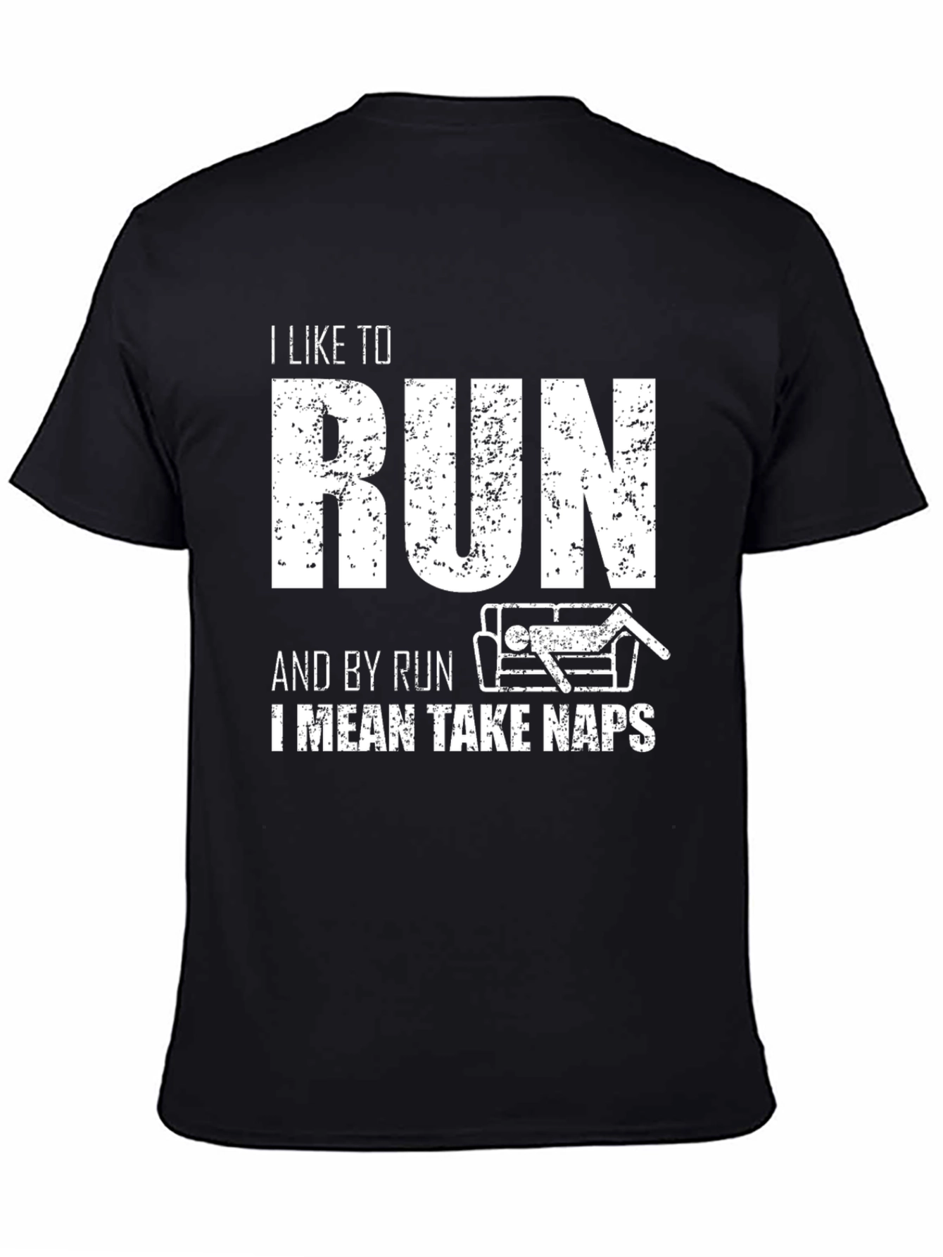 Black Funny Running Naps T-Shirt I Like To Run view 4