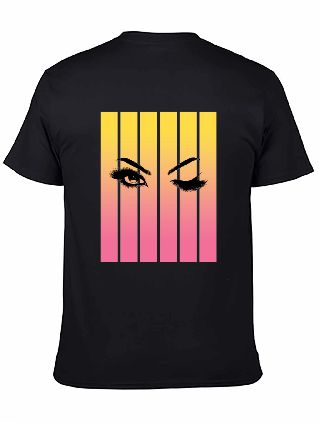 Black Eye Wink Graphic Tee - Retro Style Unisex T-Shirt view 4