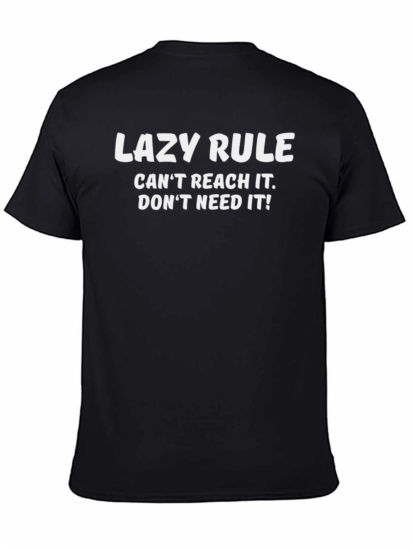 Black Lazy Rule Graphic Tee - Funny Slogan Shirt view 4