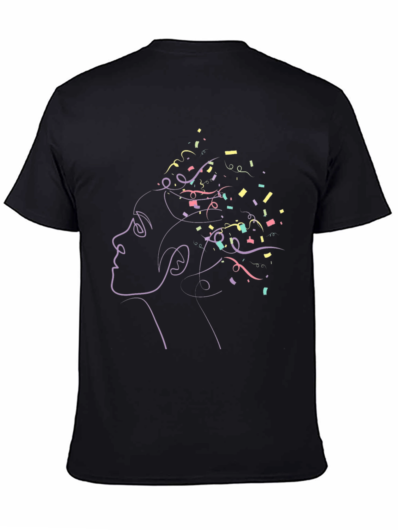Black Abstract Woman Tee - Modern Graphic T-Shirt view 4