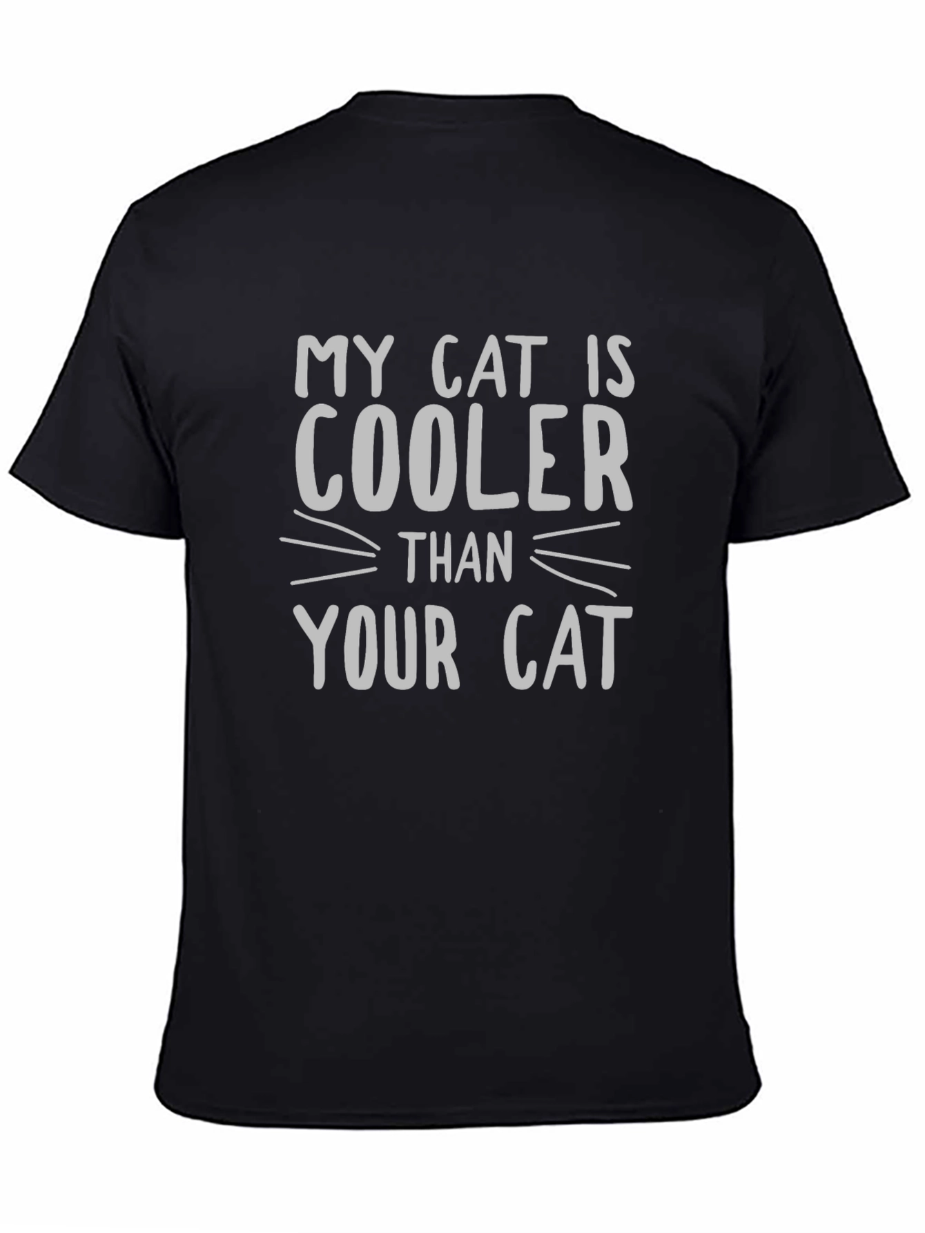 Black My Cat Is Cooler Than Your Cat Graphic T-Shirt view 4