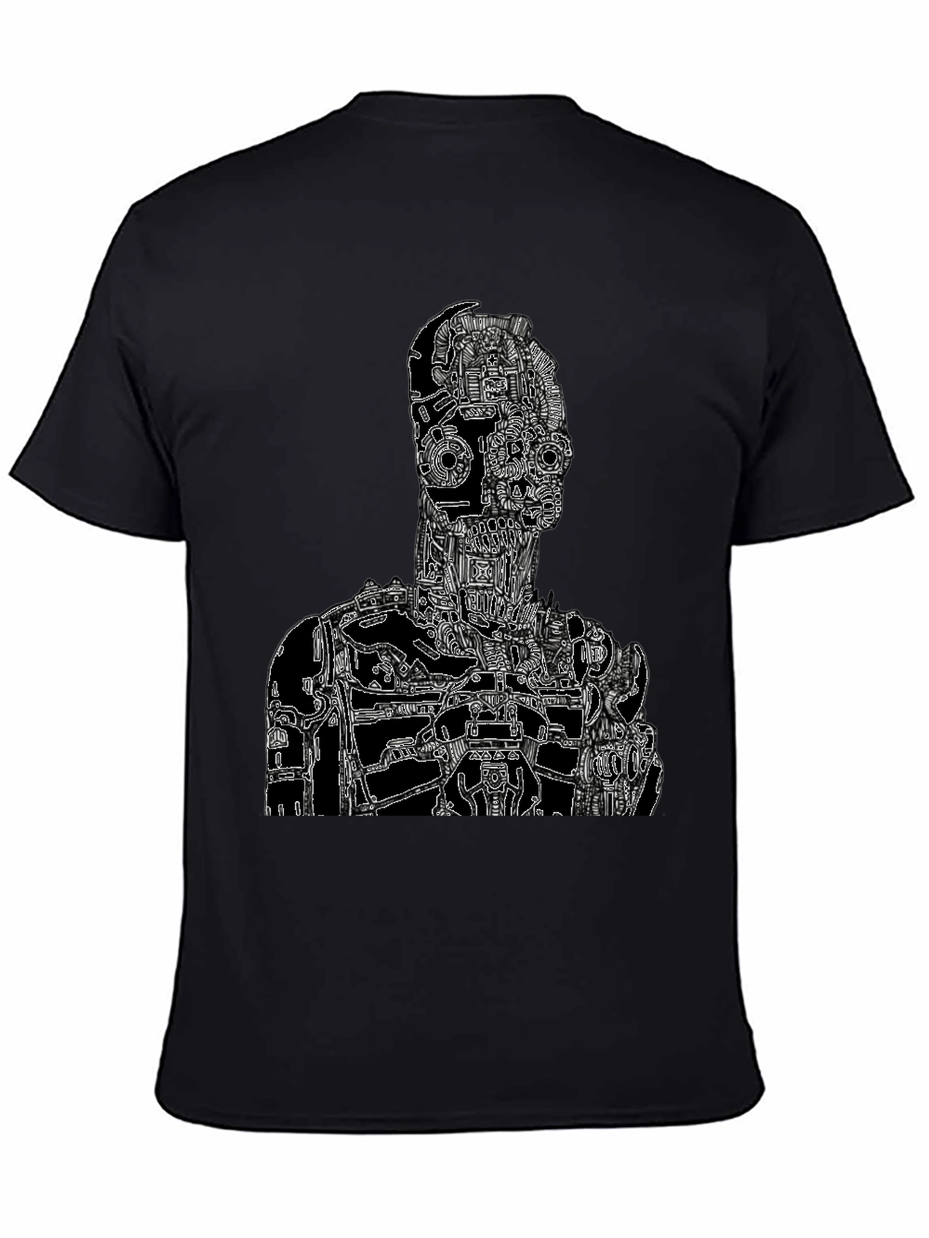 Black Robotic Anatomy Graphic Tee - Black view 4