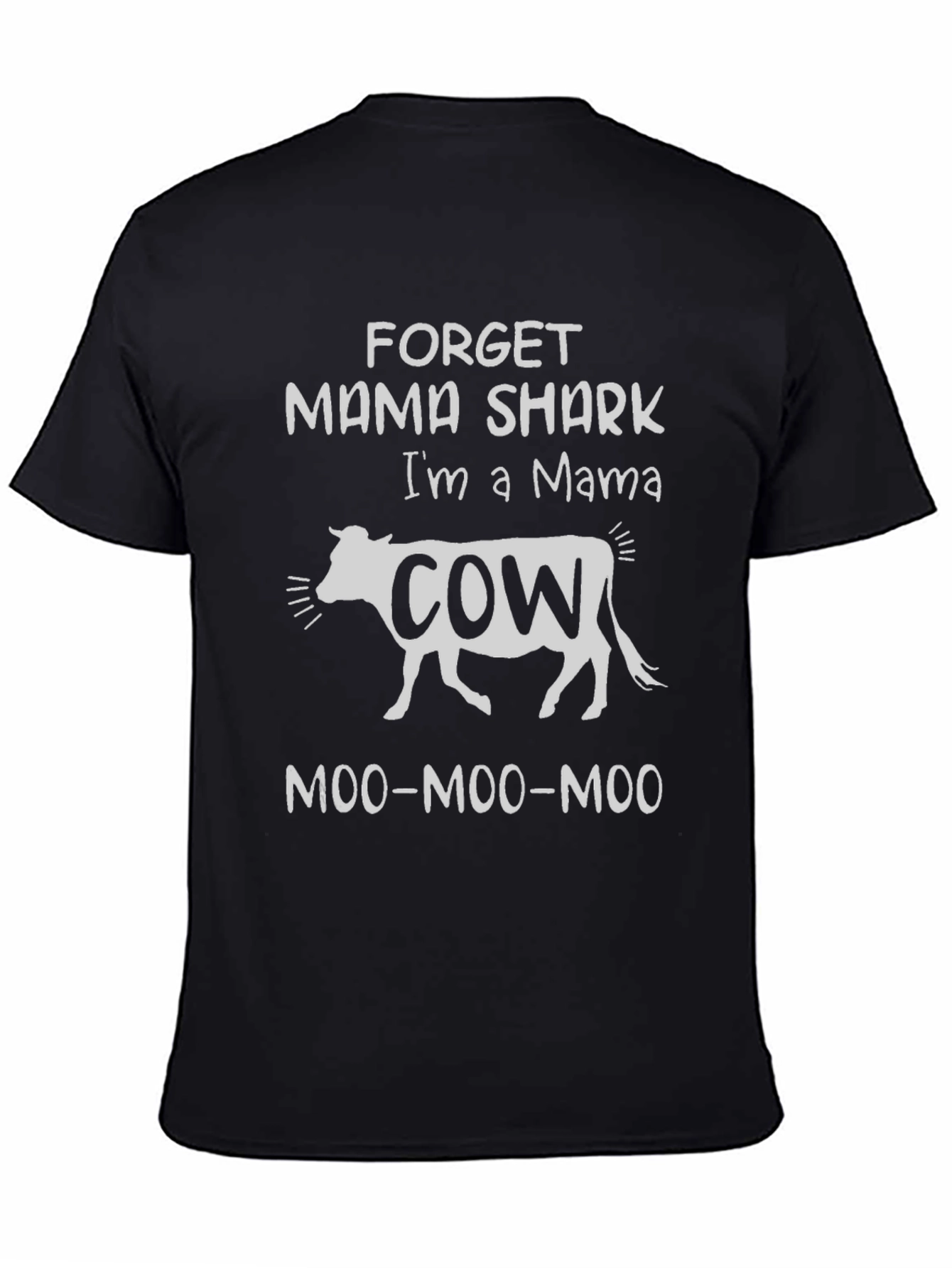 Black Mama Cow Graphic T-Shirt, Black view 4