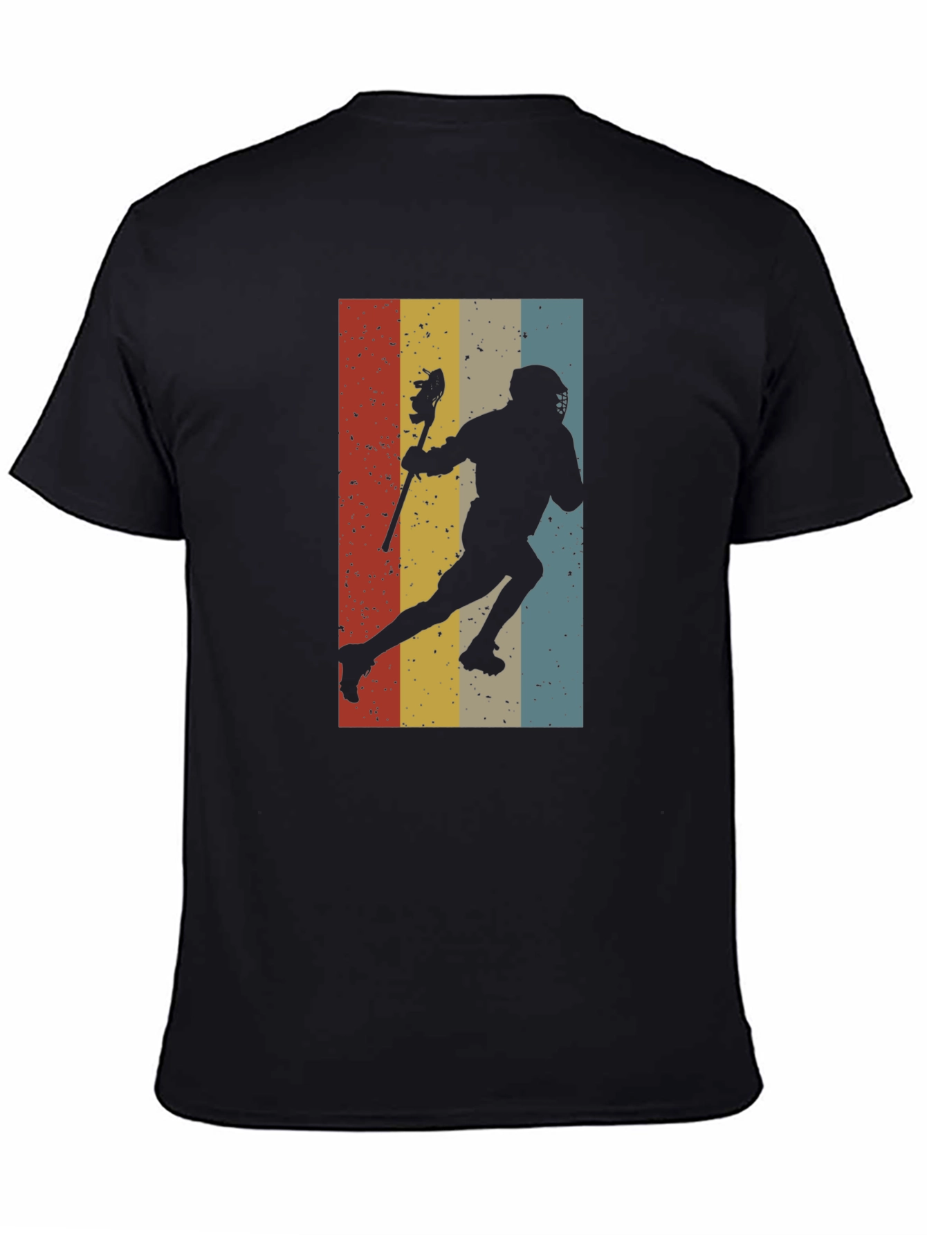 Black Vintage Lacrosse Player Graphic Tee view 4