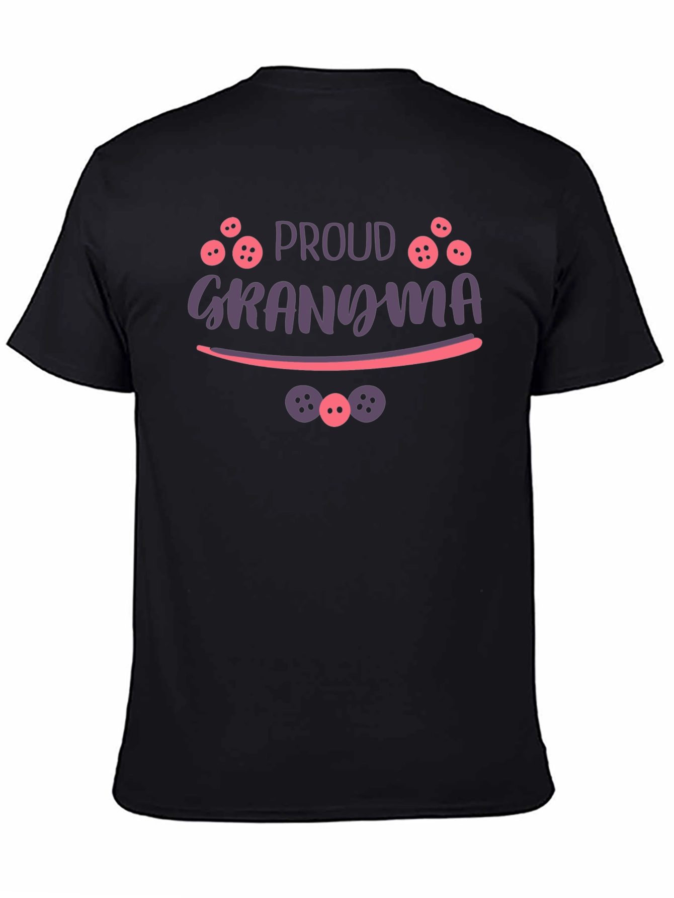 Black Proud Grandma Graphic T-Shirt - Black view 4