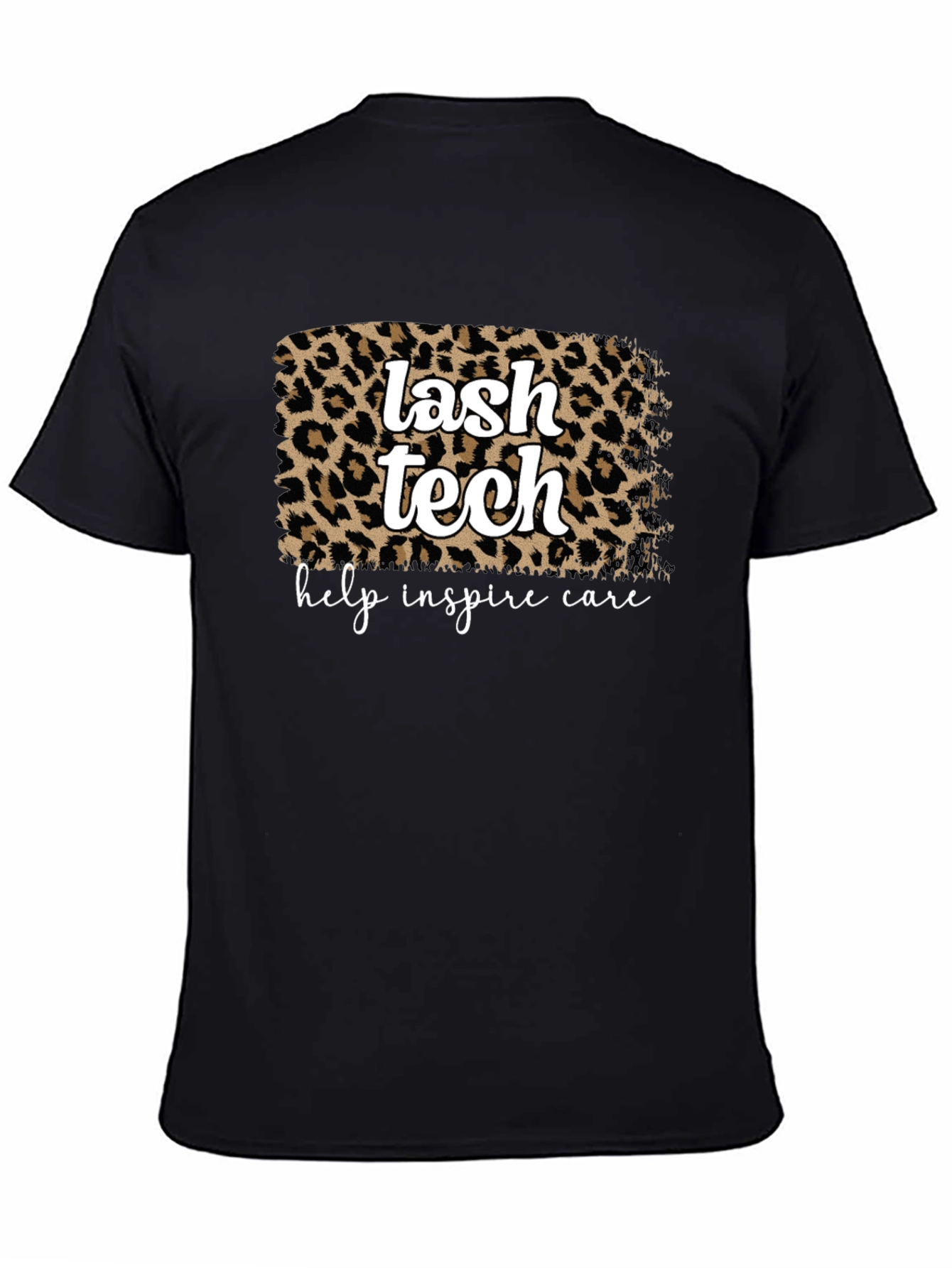 Black Lash Tech Leopard Print Graphic T-Shirt view 4