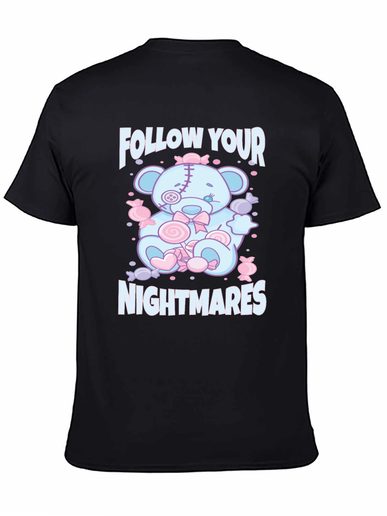 Black Follow Your Nightmares Graphic Tee view 4