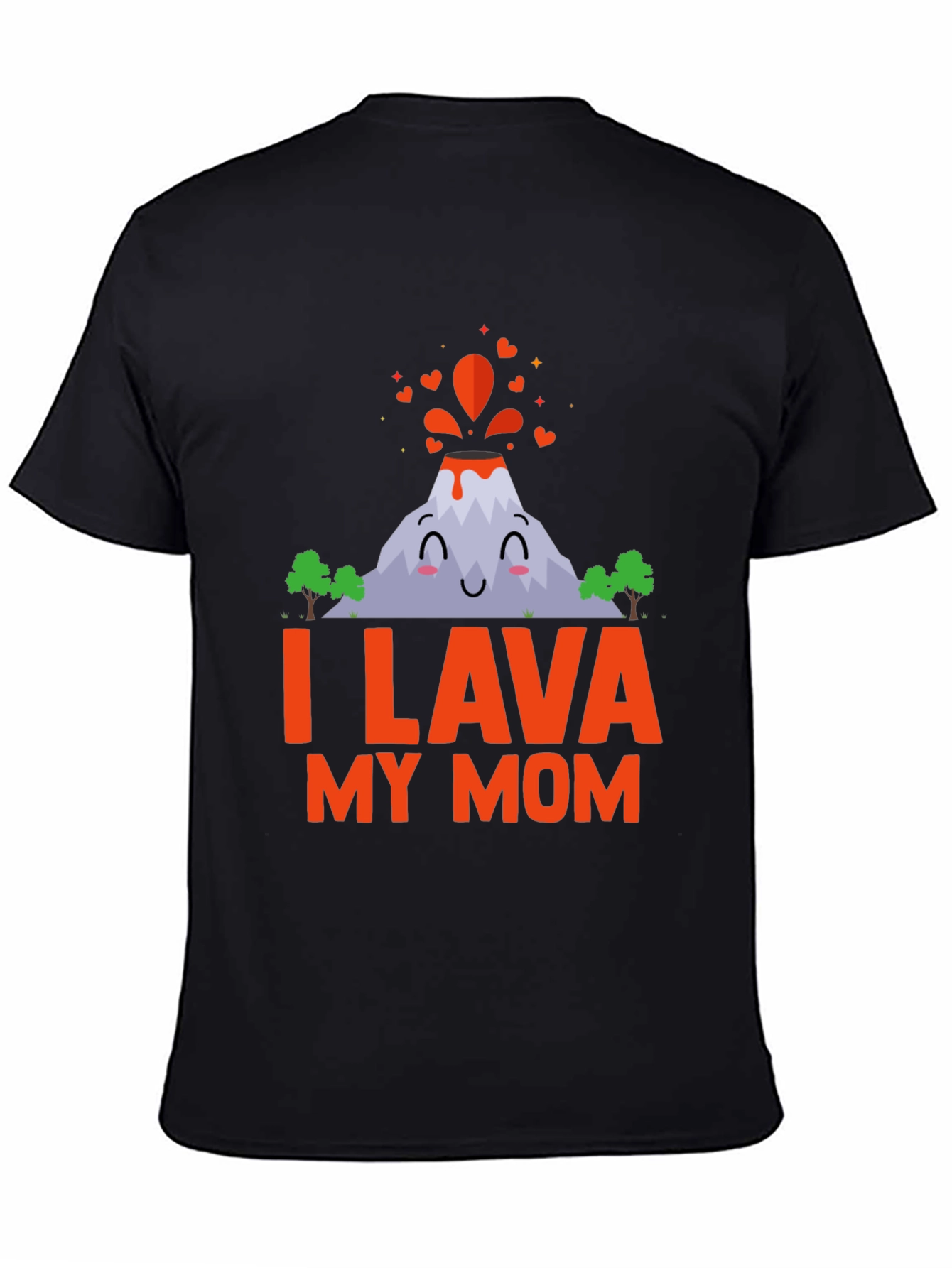 Black I Lava My Mom T-Shirt - Cute Volcano Design view 4
