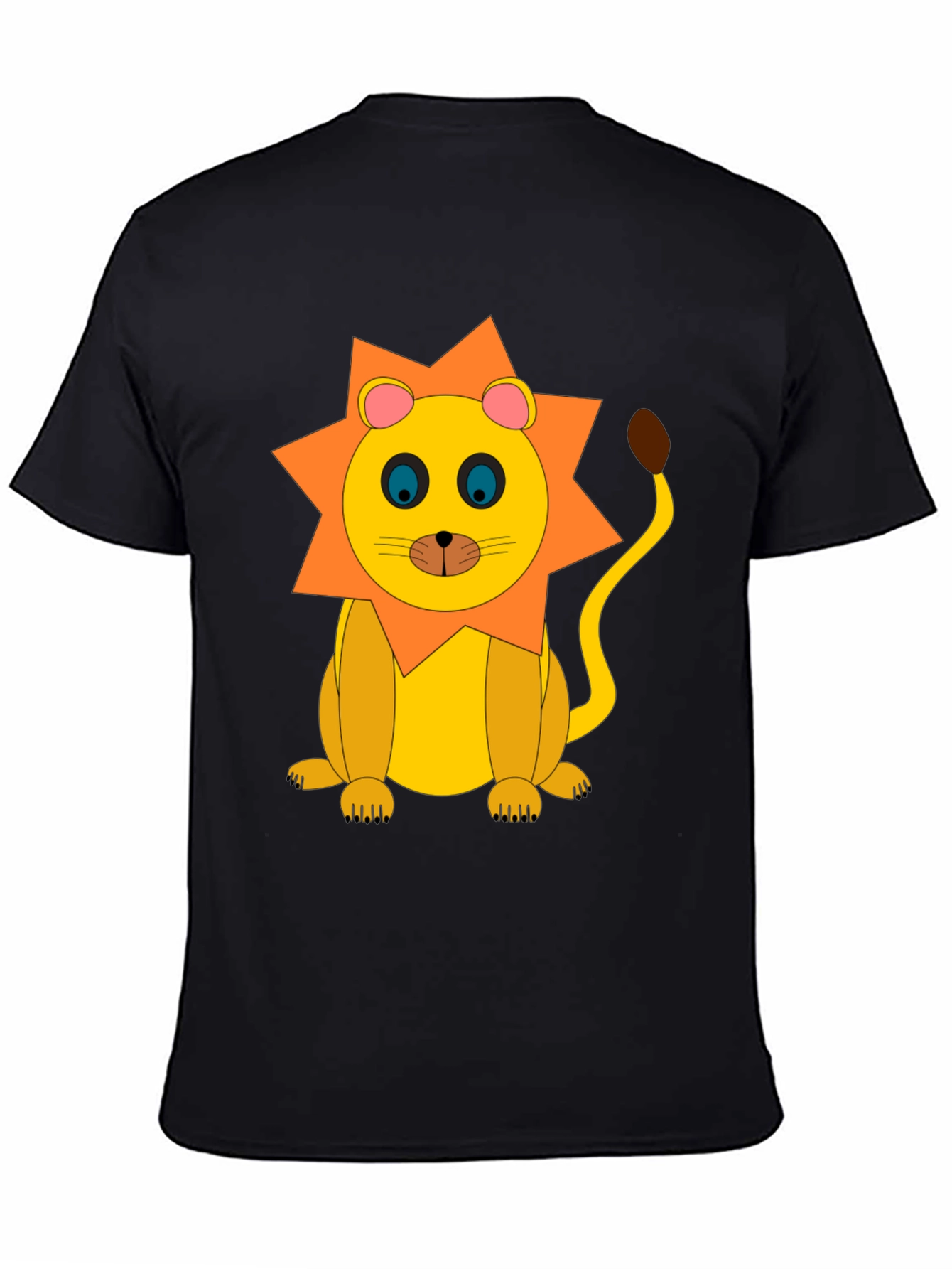 Black Lion Graphic Tee - Black Cotton T-Shirt view 4