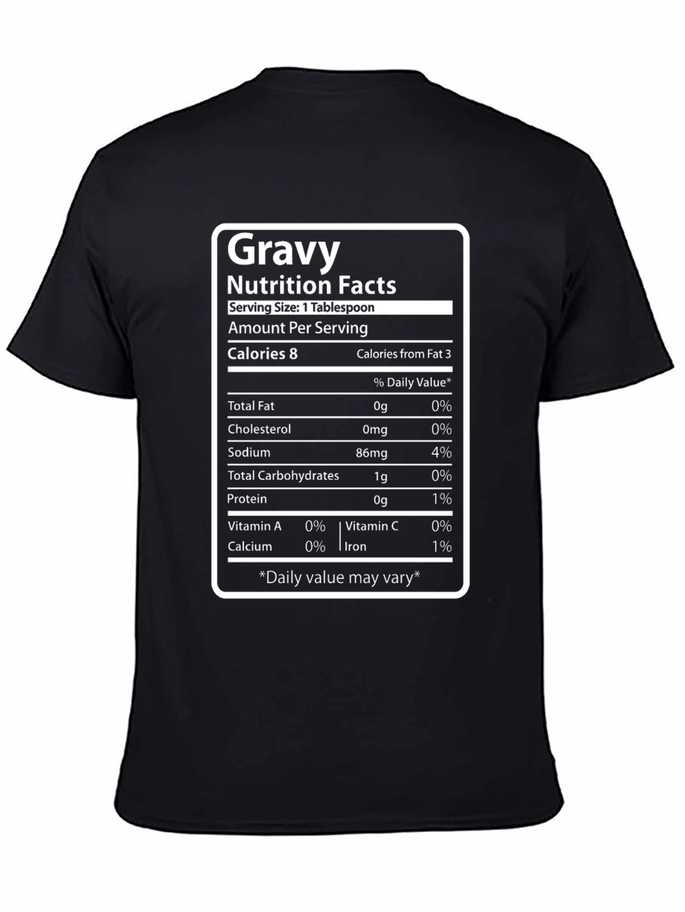 Black Gravy Nutrition Facts T-Shirt view 4