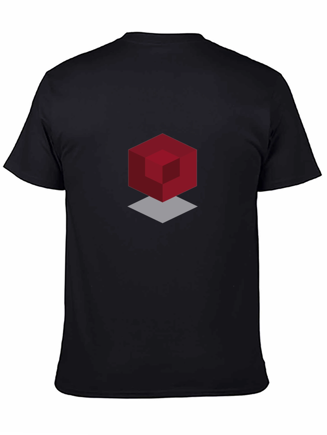 Black Geometric Cube Graphic Black T-Shirt view 4
