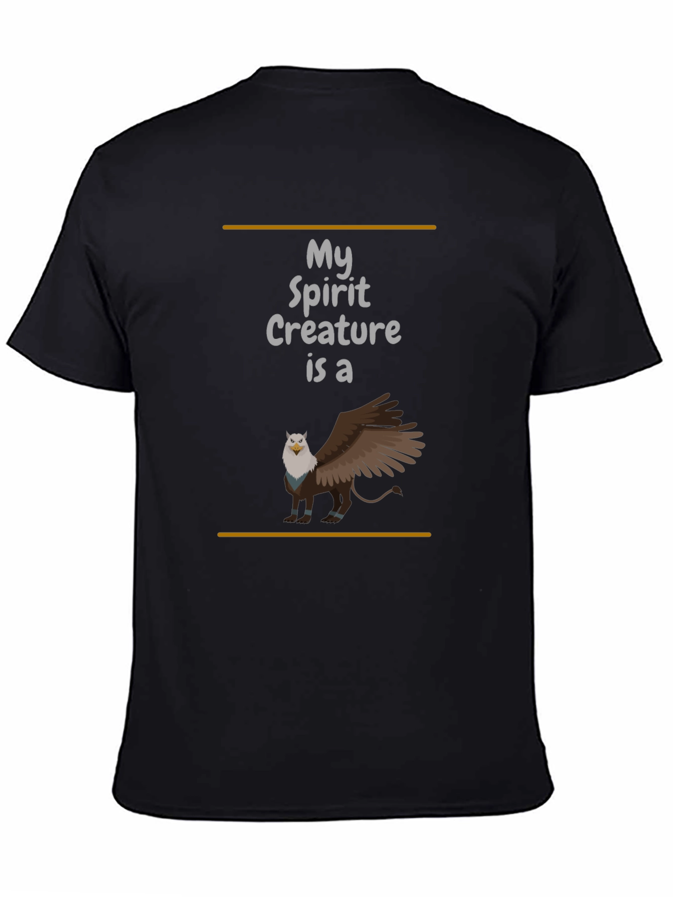 Black My Spirit Creature Gryphon Graphic T-Shirt view 4