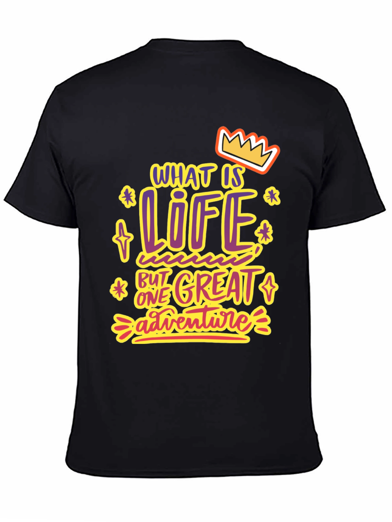 Black Life Is One Great Adventure T-Shirt view 4