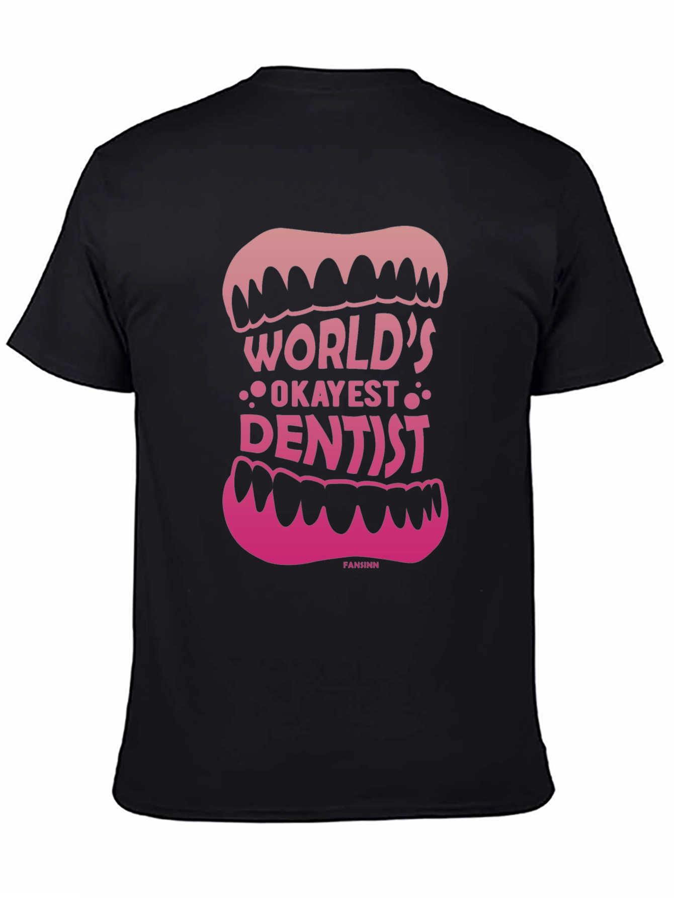 Black World's Okayest Dentist Graphic Tee - Black view 4