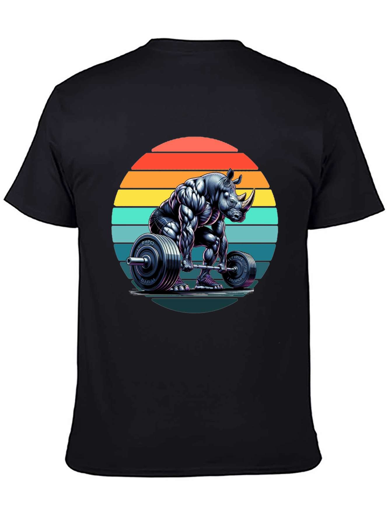 Black Rhino Powerlifting Graphic Tee - Black view 4