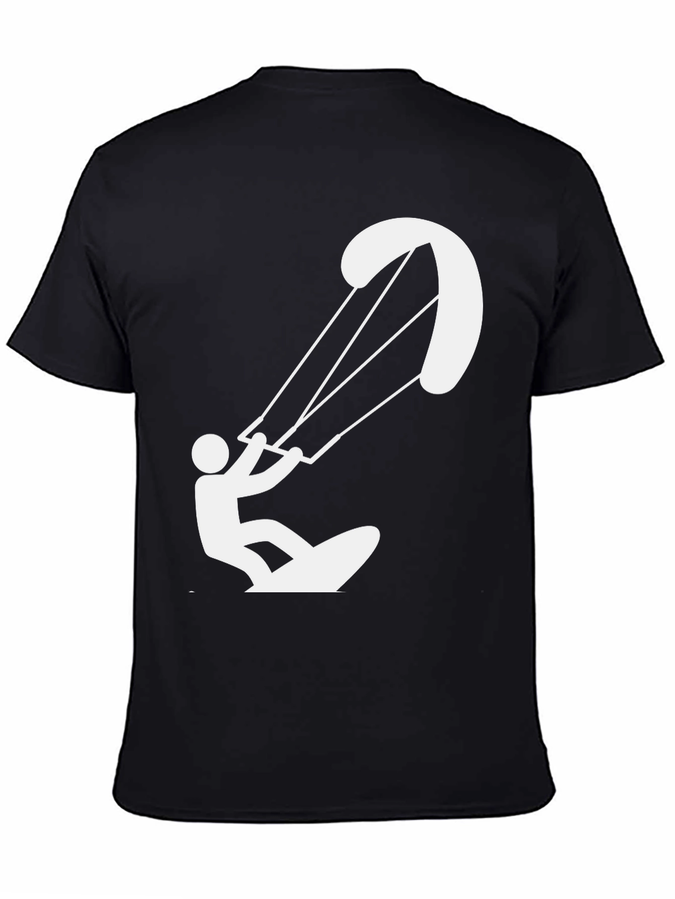 Black Black Kite Surfer T-Shirt view 4