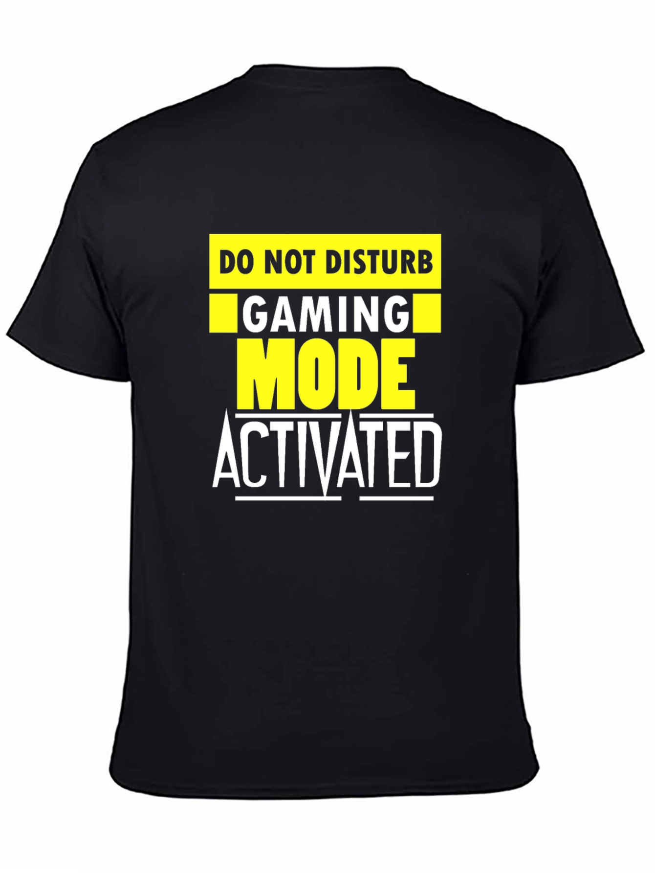 Black Gaming Mode Activated Black T-Shirt view 4