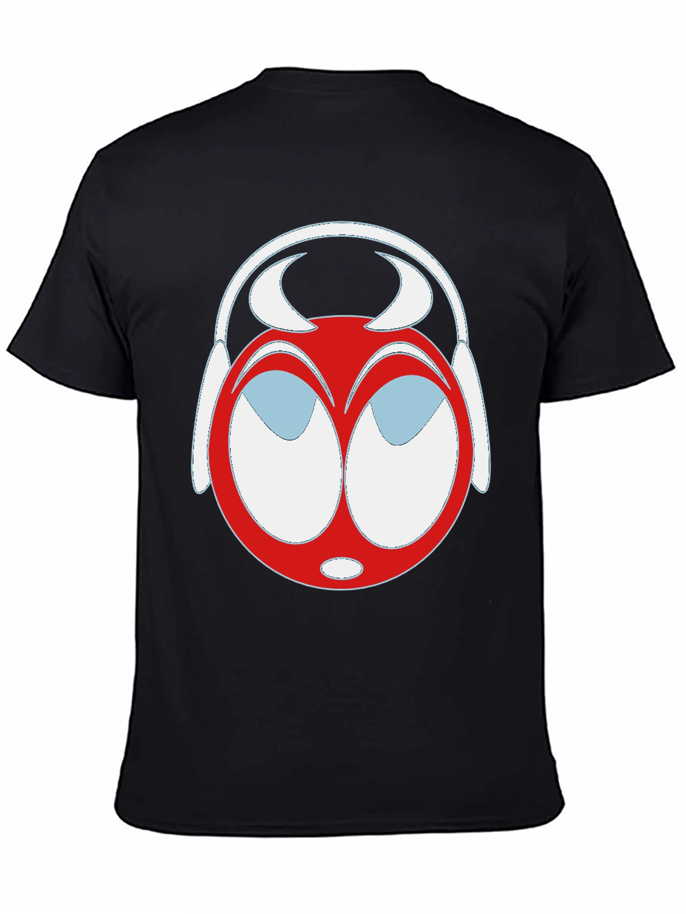Black Cartoon Headphone T-Shirt - Unique Graphic Tee view 4