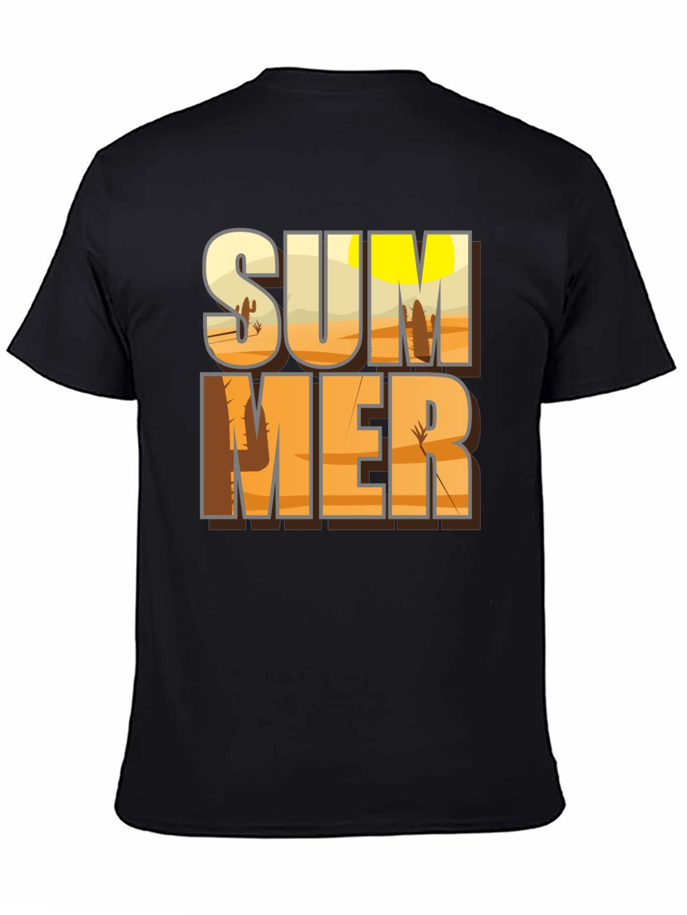 Black Summer Desert Graphic Tee - Black T-Shirt view 4
