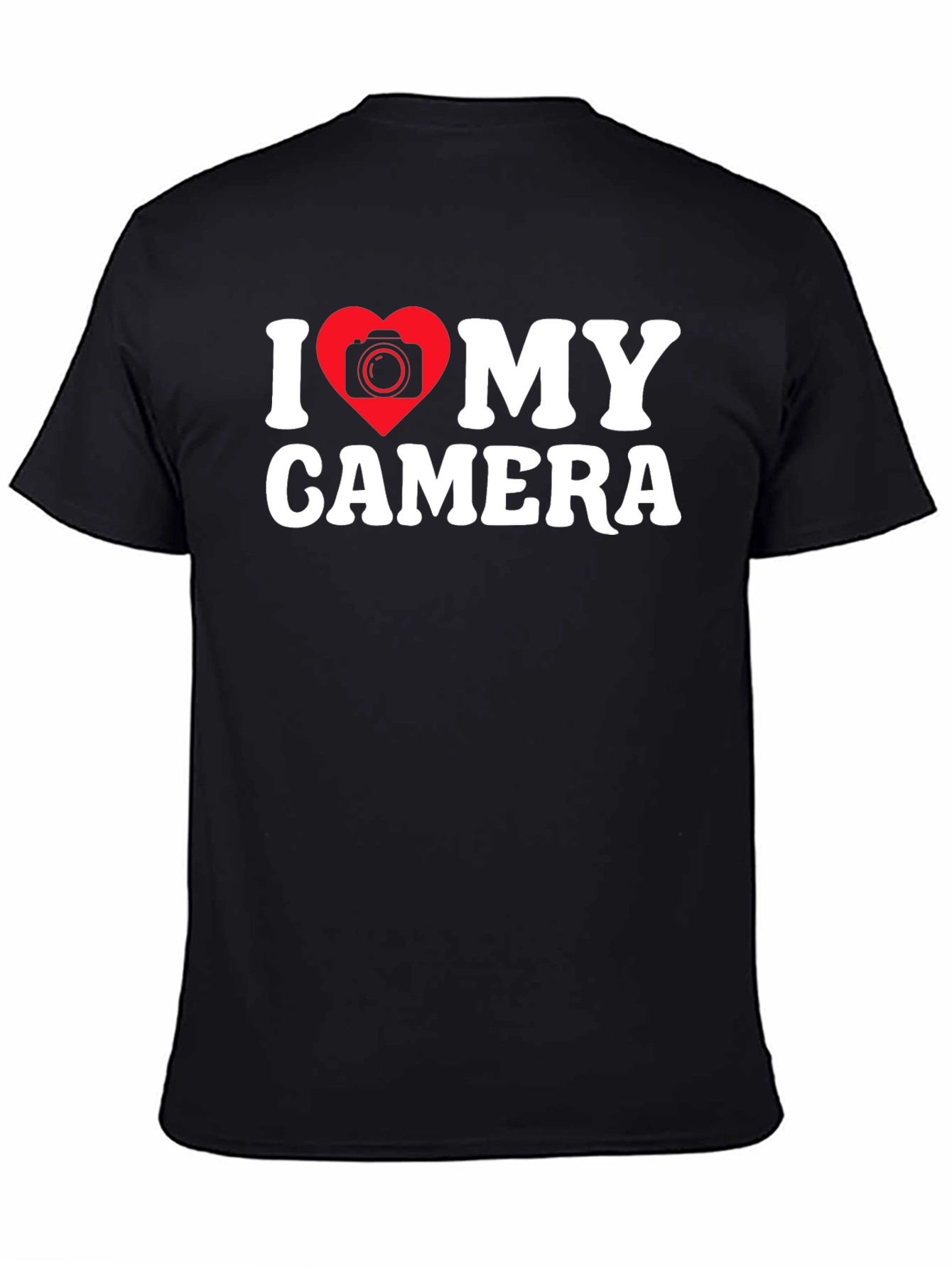 Black I Love My Camera Graphic T-Shirt - Photographer Tee view 4