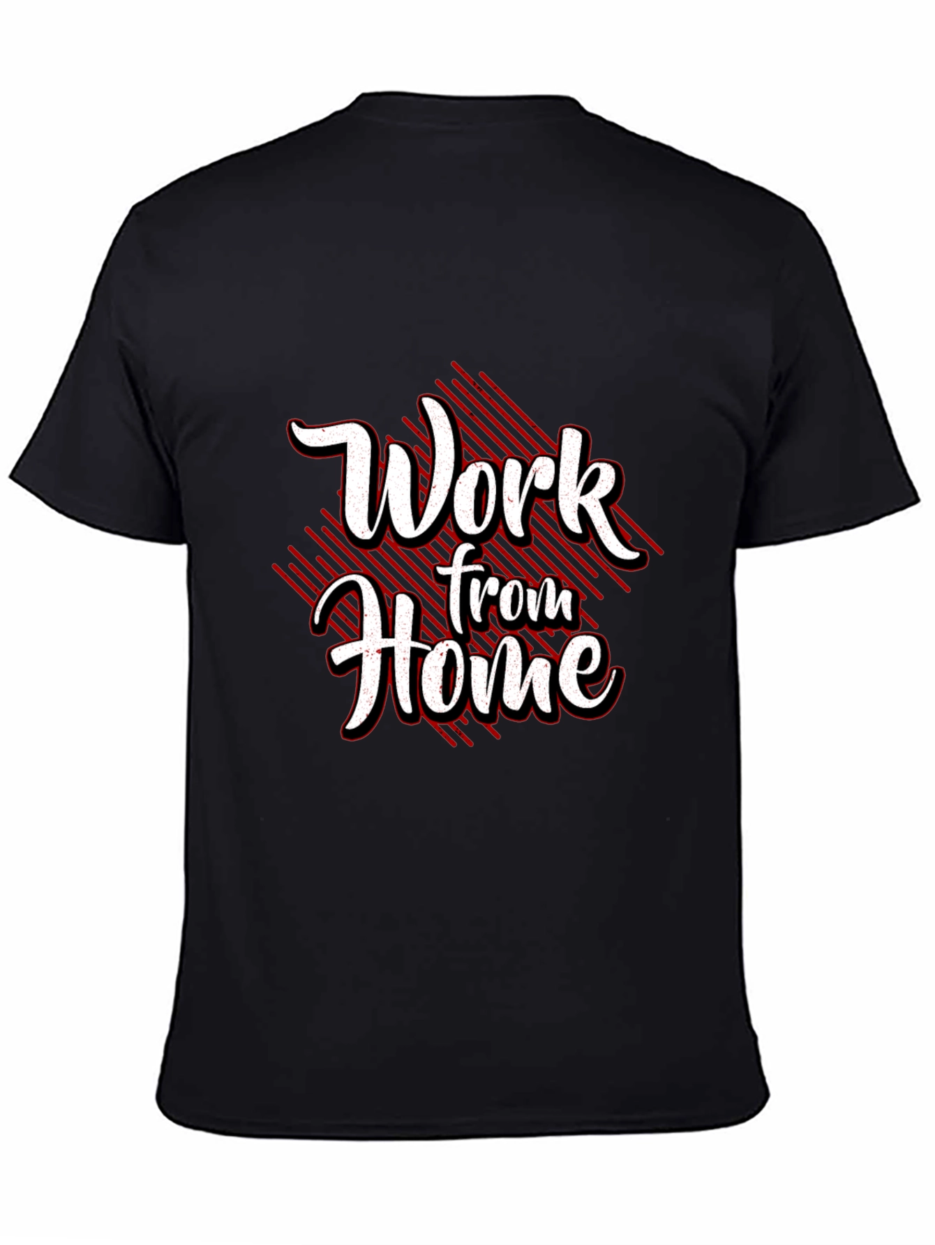 Black Work From Home Graphic Tee - Black Cotton Blend view 4