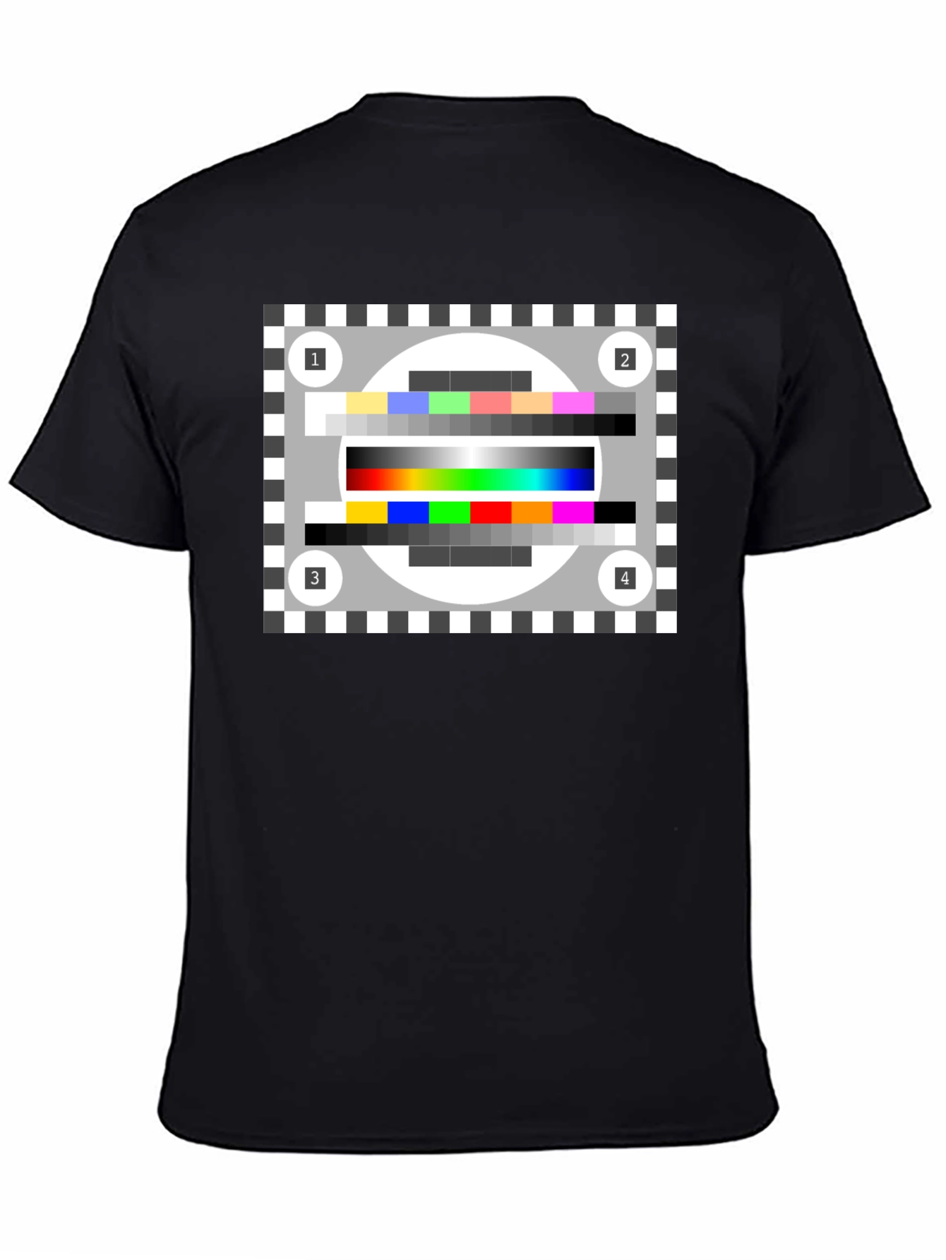 Black TV Test Pattern Black Tee - Stay Tuned! view 4