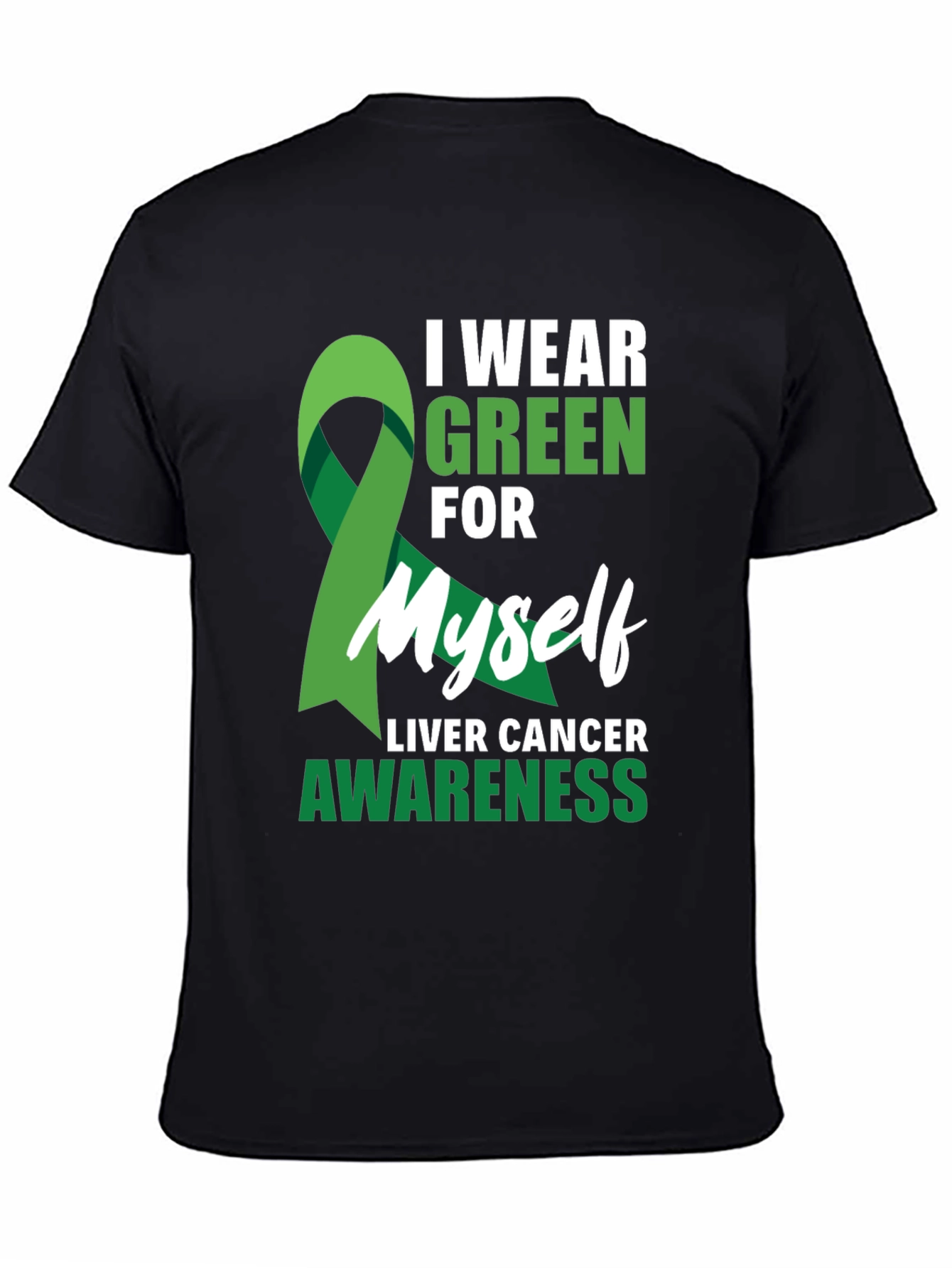 Green Ribbon Liver Cancer Awareness T-Shirt - 4