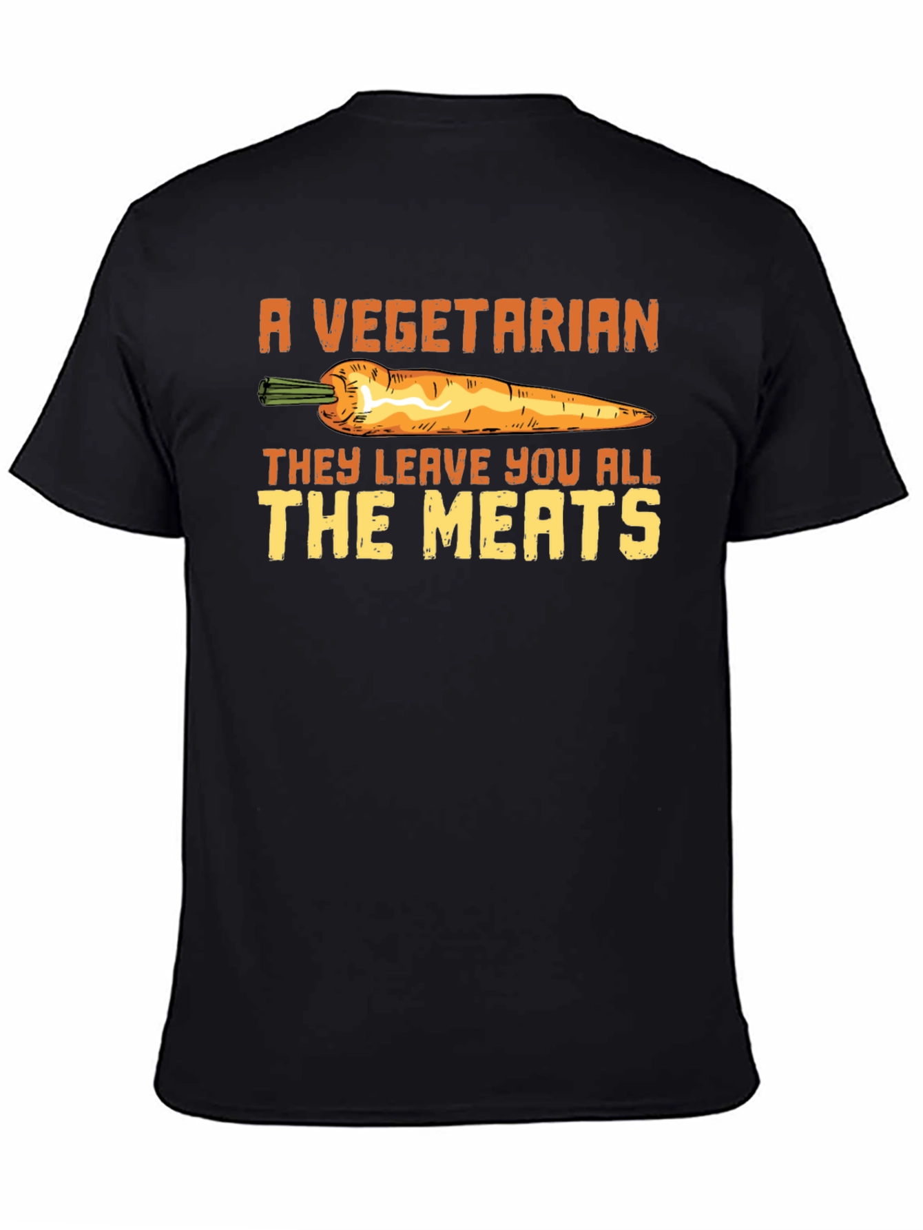 Black Vegetarian All The Meats Funny T-Shirt view 4