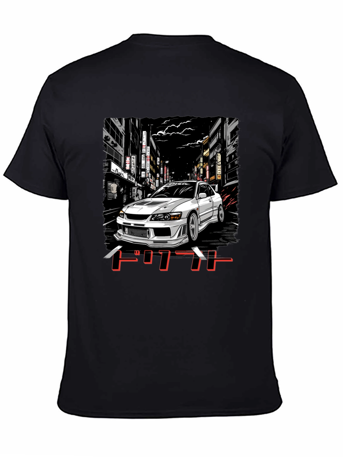 Black JDM Car Graphic Tee - Street Racing Style view 4