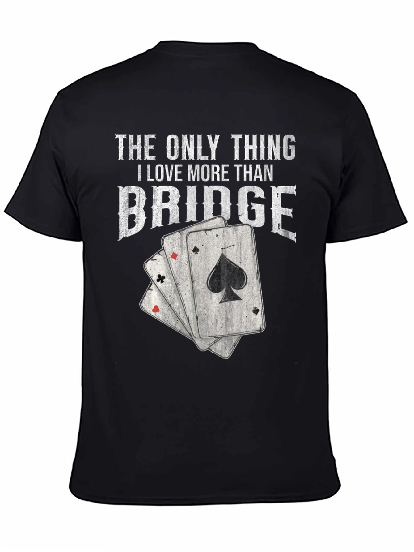 Black Bridge Lover T-Shirt - Playing Card Graphic Tee view 4