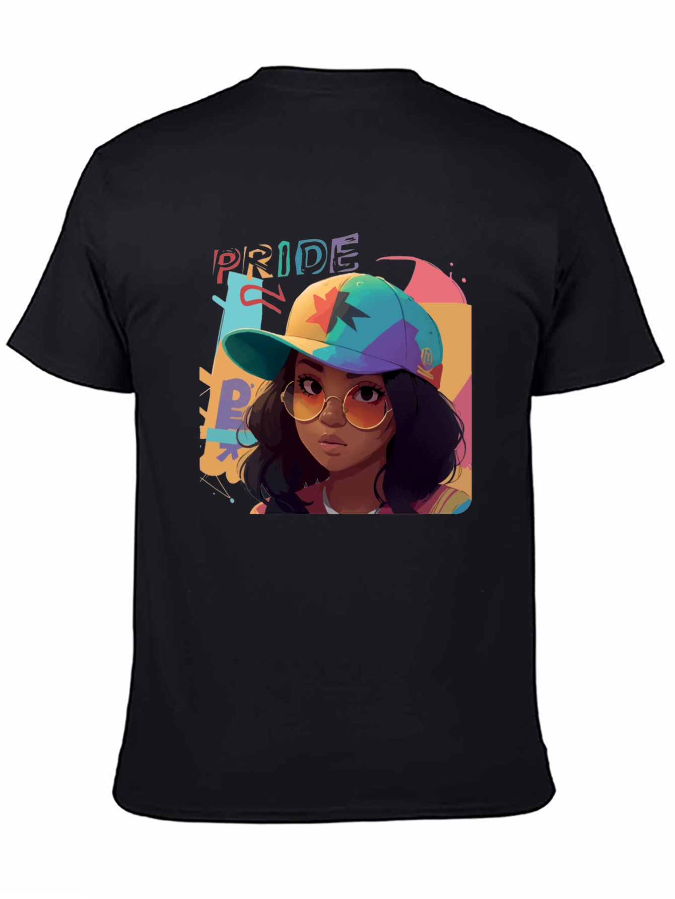 Black Pride Graphic Tee - Colorful Cartoon Woman view 4