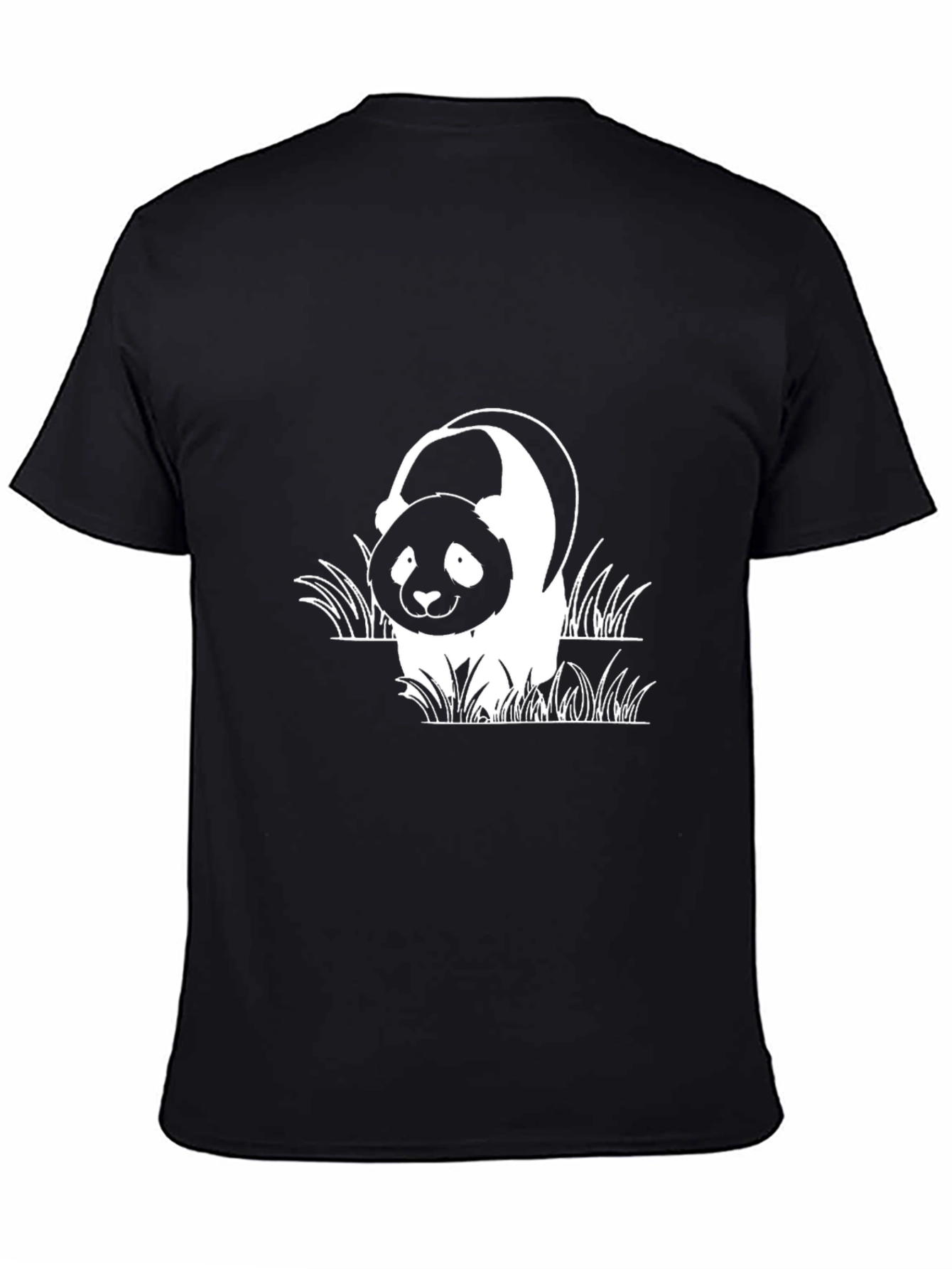 Black Panda Bear Graphic Black T-Shirt view 4